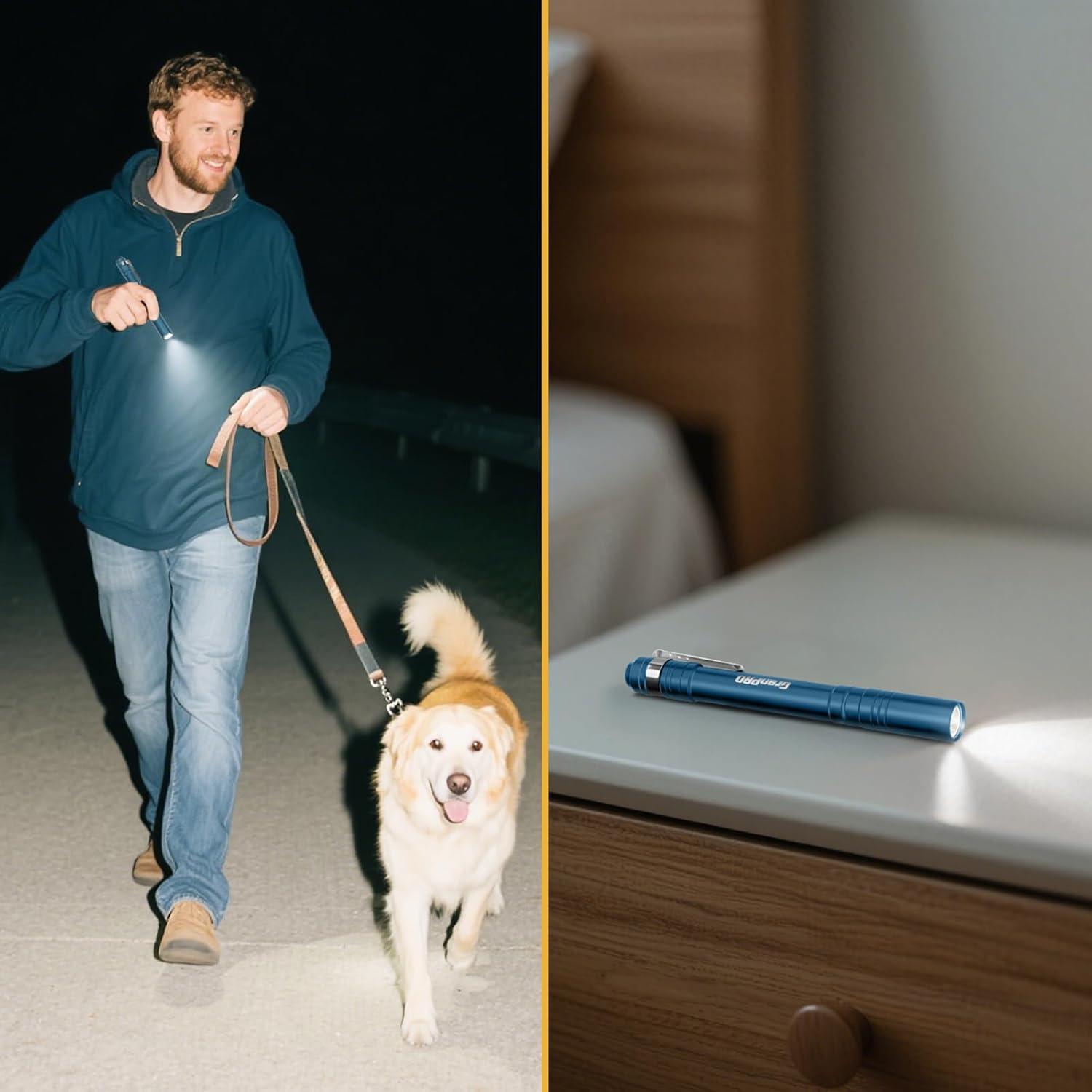 Linterna LED de bolsillo GRENPRO azul, 4 unidades, 140g