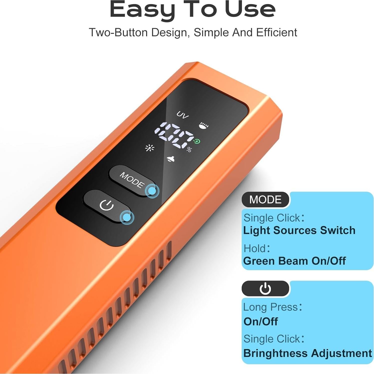 Linterna EDC 4 en 1 DONGGUAN LT-010 Naranja 1300 Lúmenes