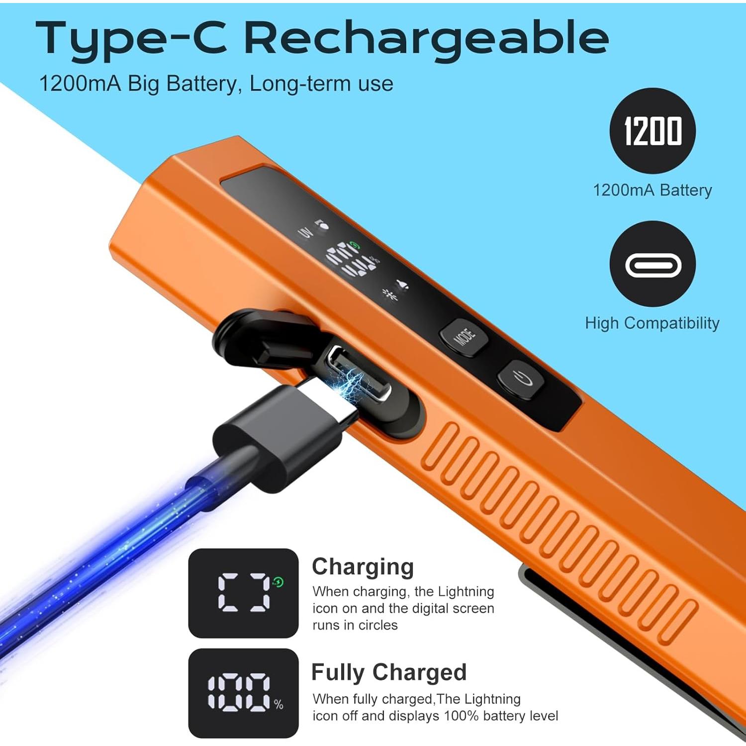 Linterna EDC 4 en 1 DONGGUAN LT-010 Naranja 1300 Lúmenes