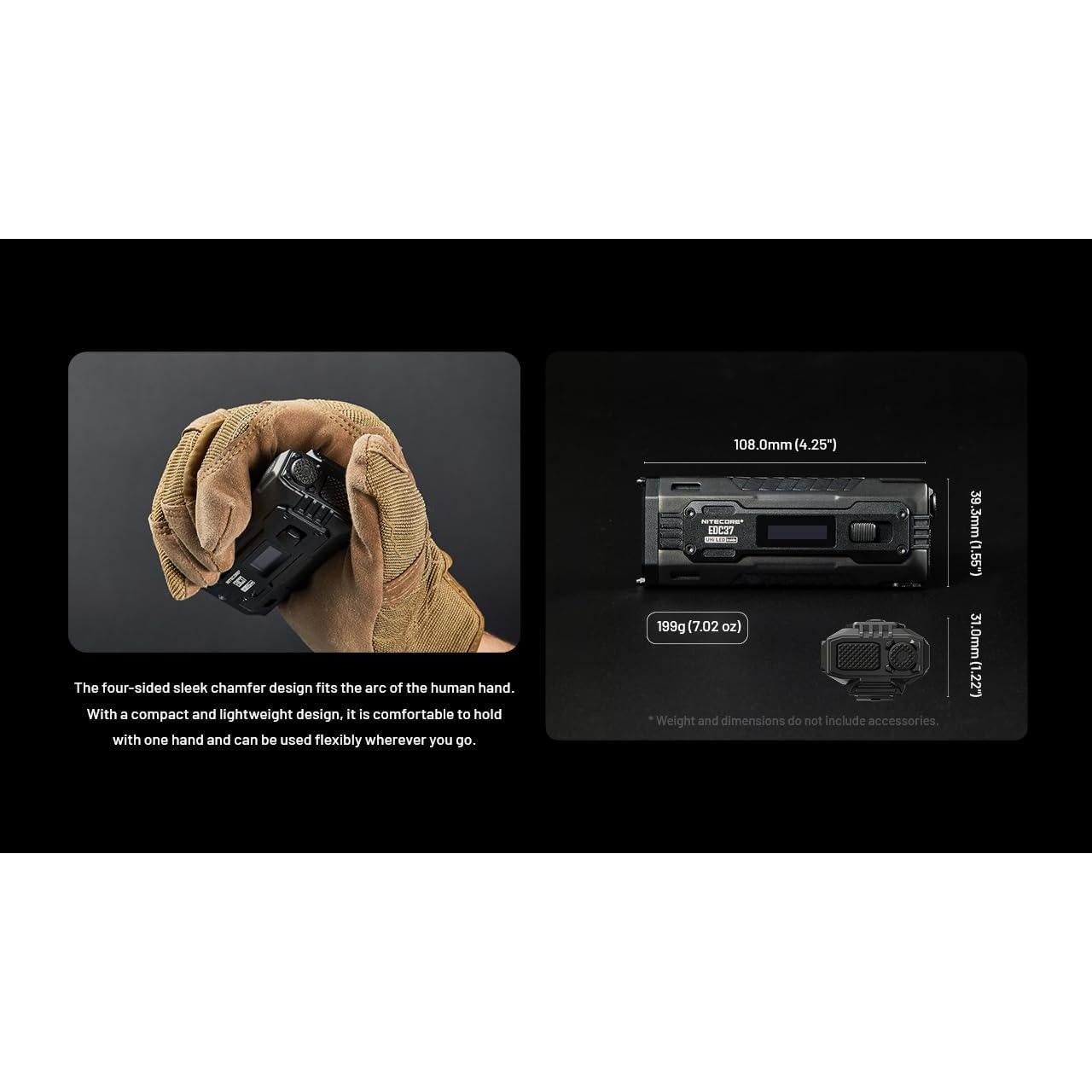 Linterna LED Nitecore EDC37 8000 Lúmenes Recargable USB