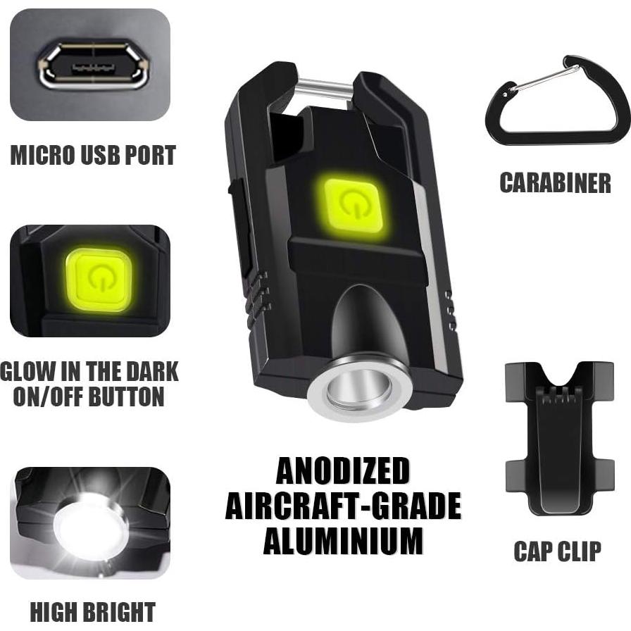 Linterna LED Recargable Lexall Mini 500 Lúmenes 2 Paquetes