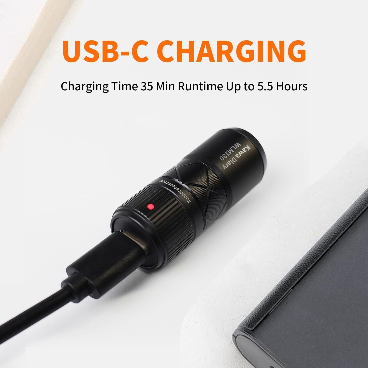 Linterna EDC Kawa Diary WLM180 130 Lúmenes Recargable USB-C