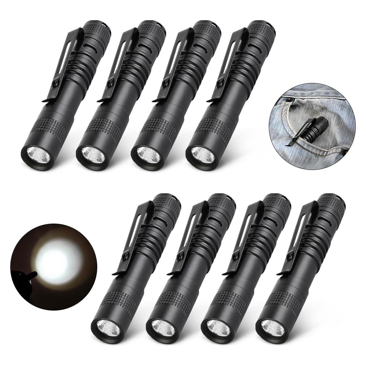 8 Linternas LED CASTNOO Mini Portátiles de Aluminio 8.89 cm