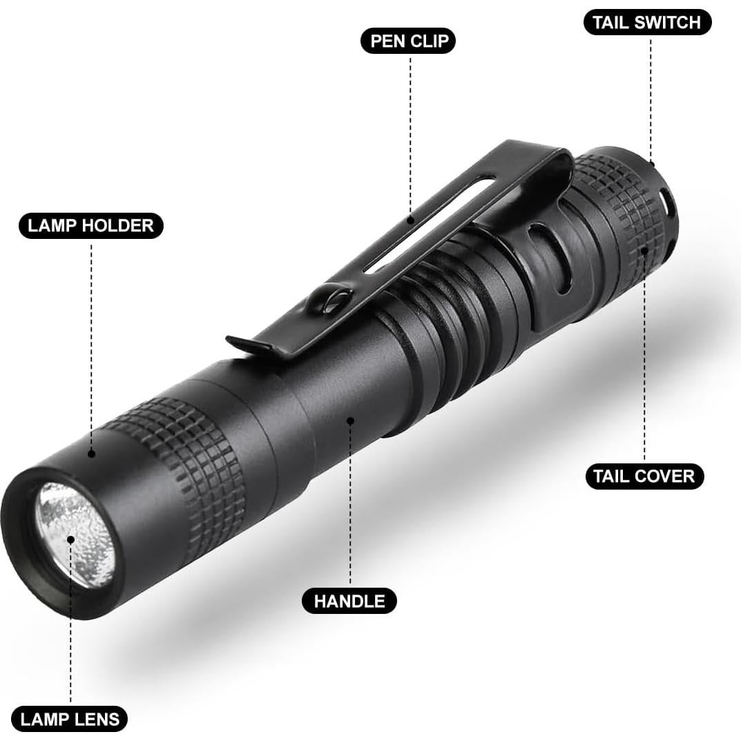 8 Linternas LED CASTNOO Mini Portátiles de Aluminio 8.89 cm