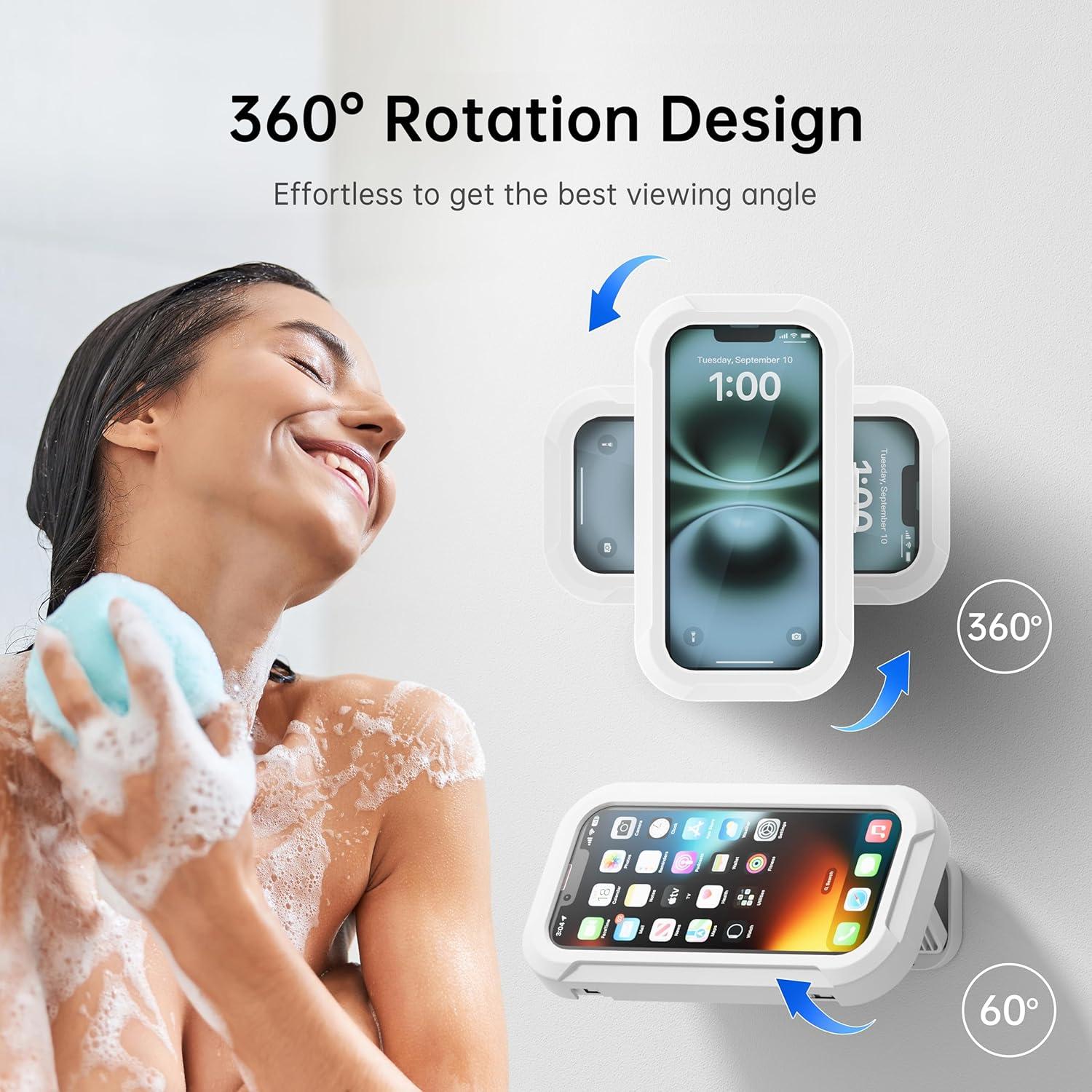 Soporte para Teléfono de Ducha Impermeable Scev 19.5x10.5cm