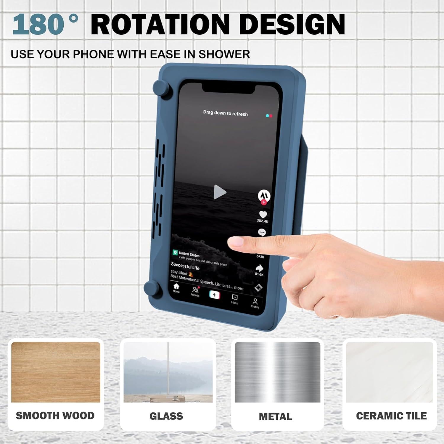 Soporte para Teléfono de Ducha Impermeable SHENZHEN Azul