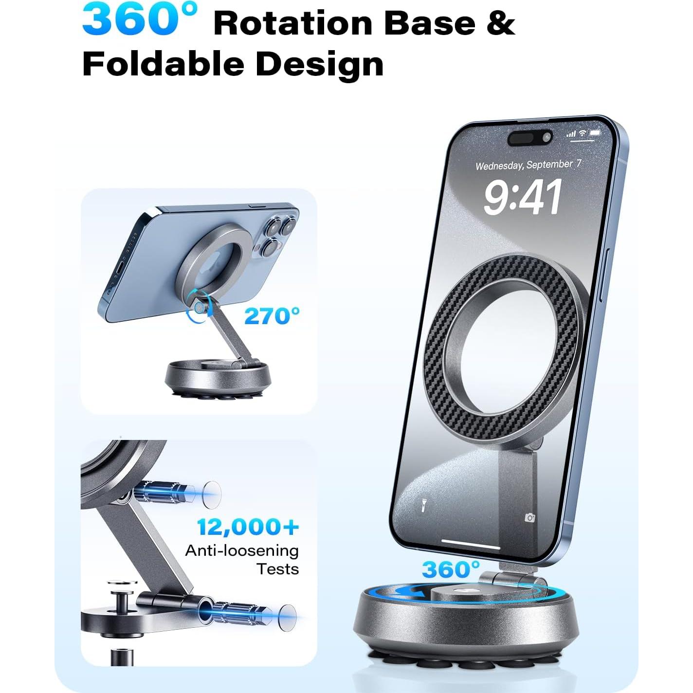 Soporte de Ventosa OQTIQ 2024 para Ducha y Espejo - Aluminio