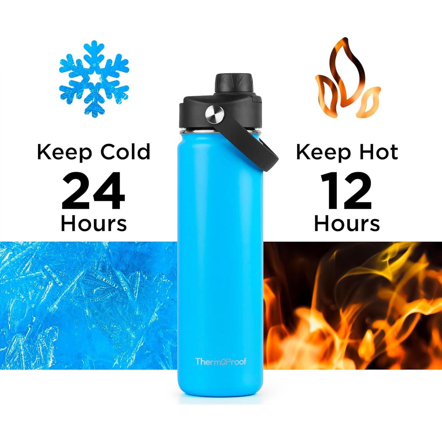 Botella de Agua Aislada Doble Pared ThermoProof 620ml Azul