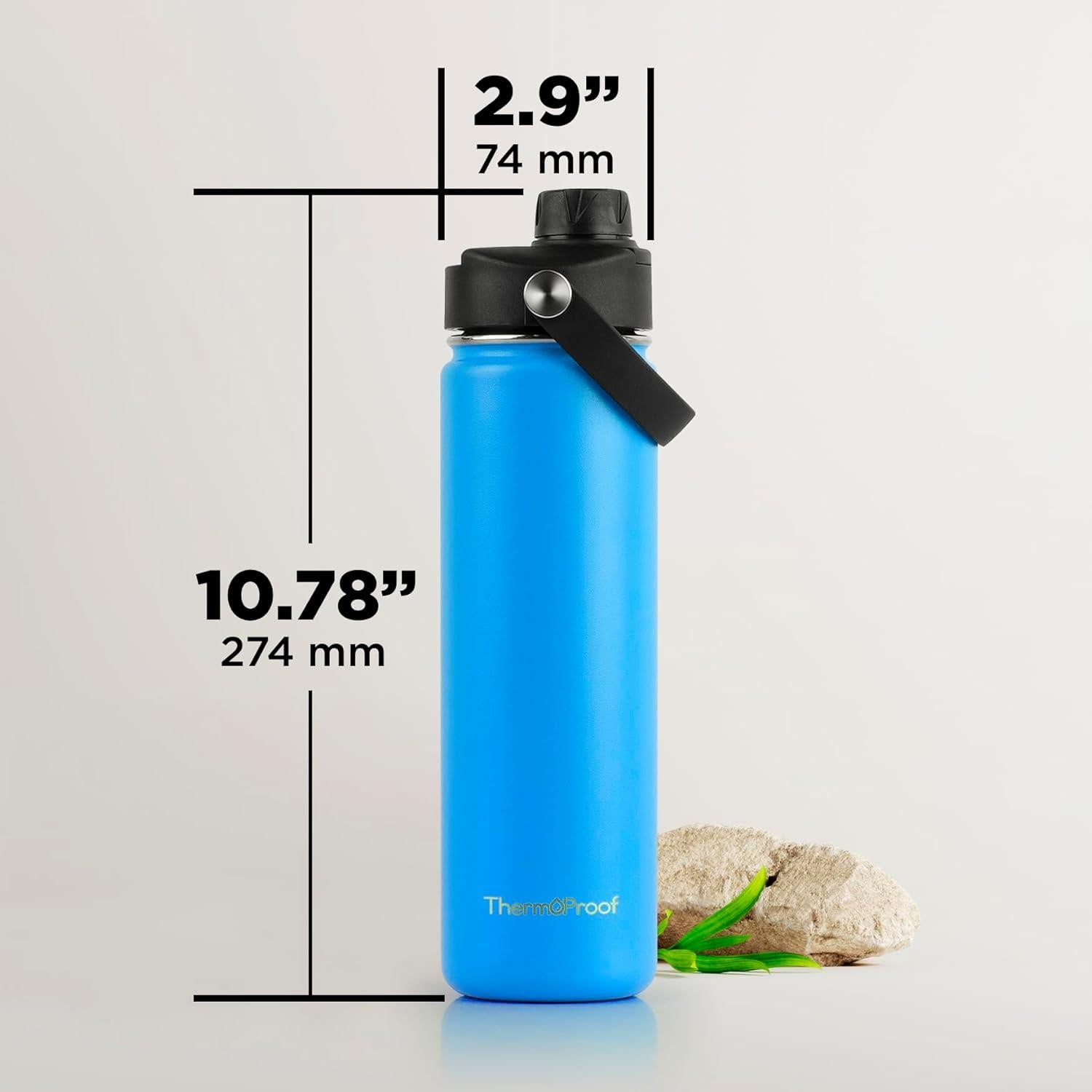 Botella de Agua Aislada Doble Pared ThermoProof 620ml Azul