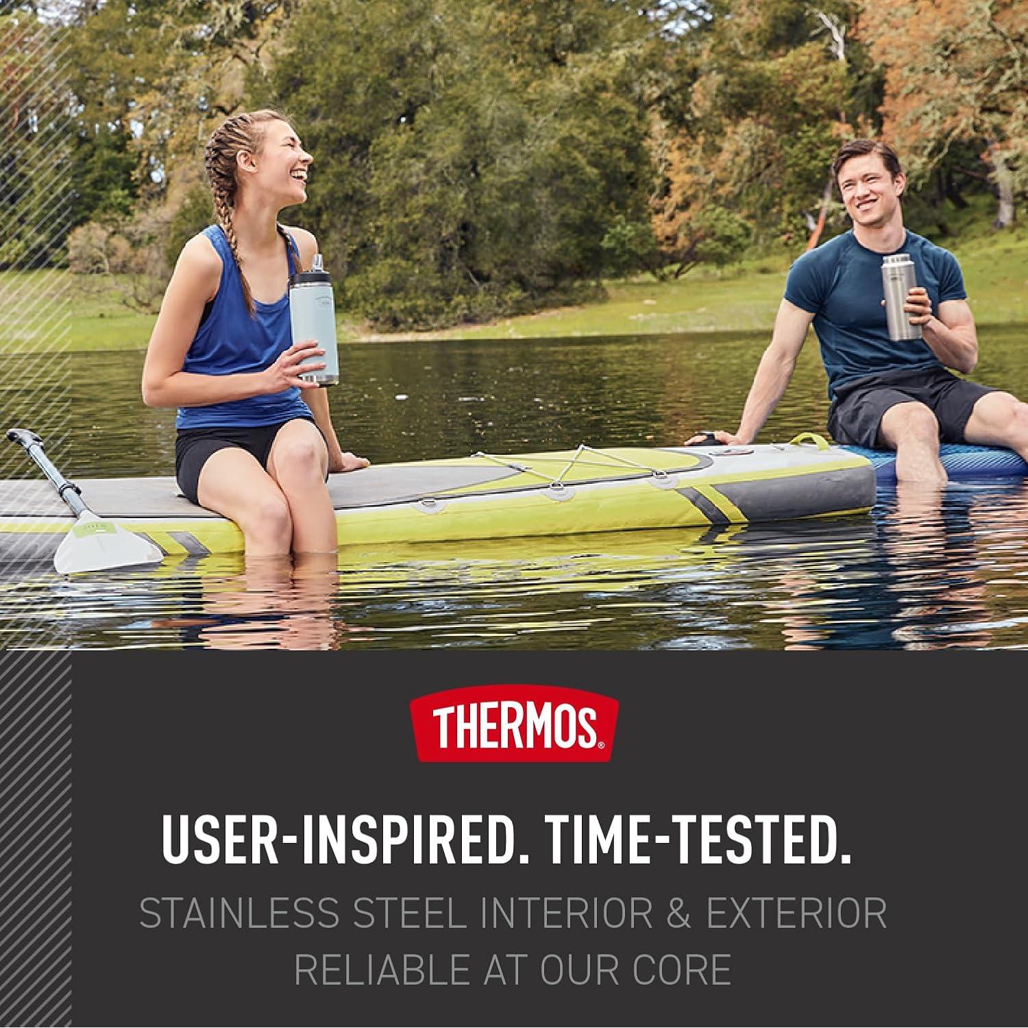 Botella de Agua THERMOS 0.95L Acero Inoxidable Mate con Popote