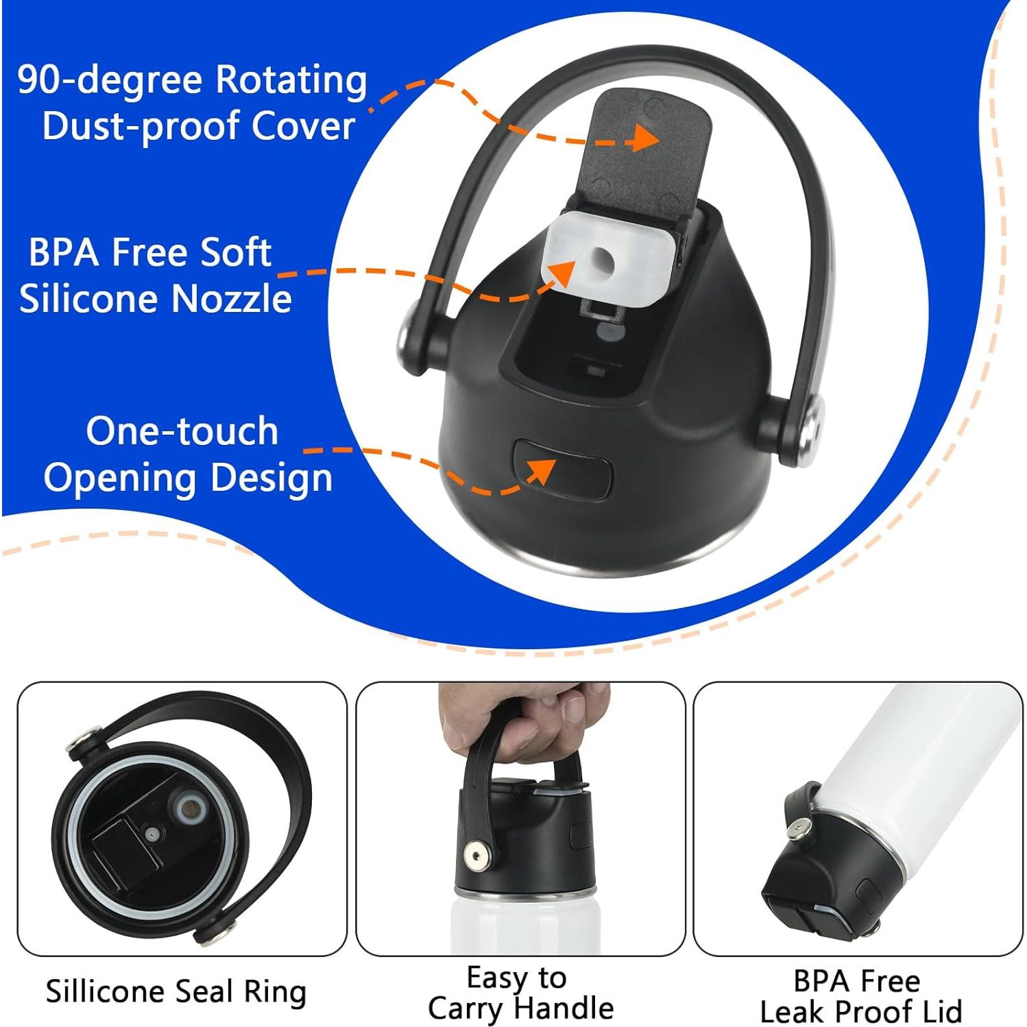 Botellas de Agua Deportivas Draheri 22 oz Acero Inoxidable 8 Pzas