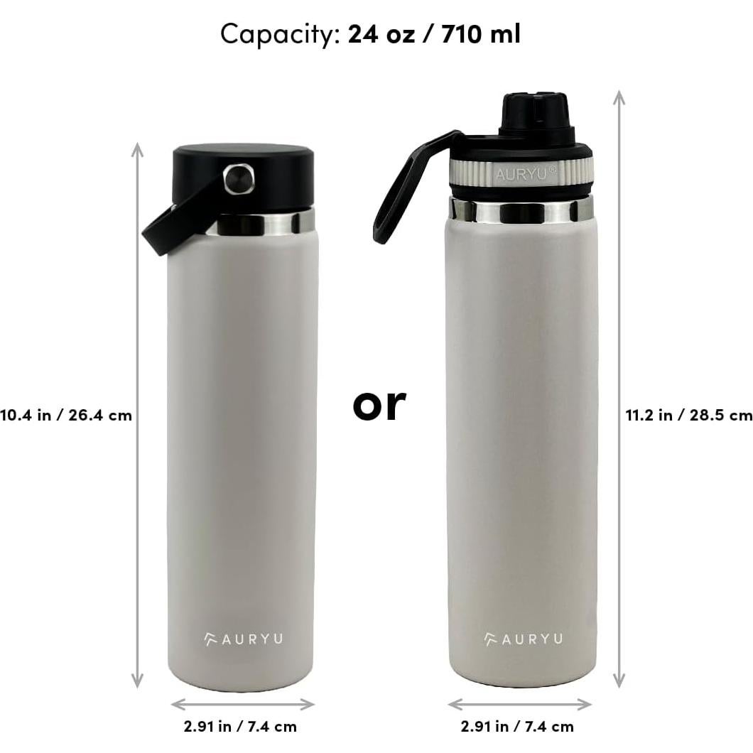 Botella de Agua Aislada Auryu 710ml Acero Inoxidable Boca Ancha