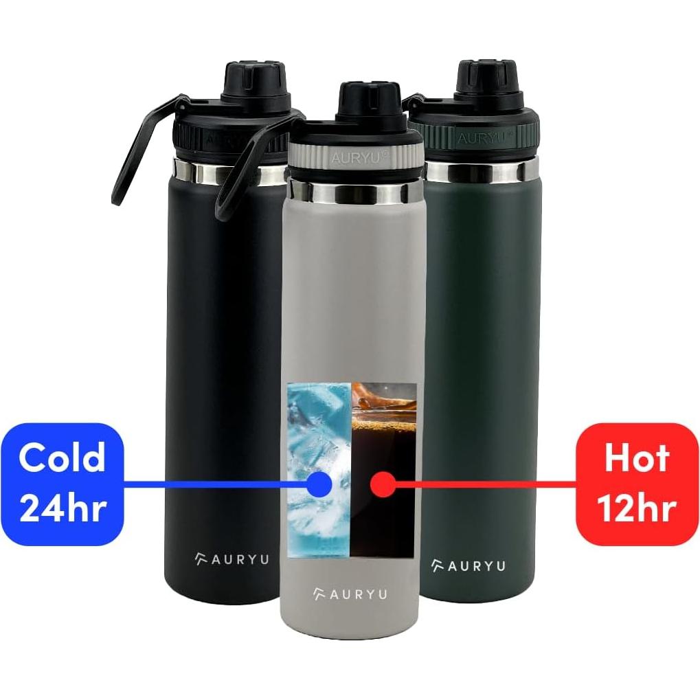 Botella de Agua Aislada Auryu 710ml Acero Inoxidable Boca Ancha