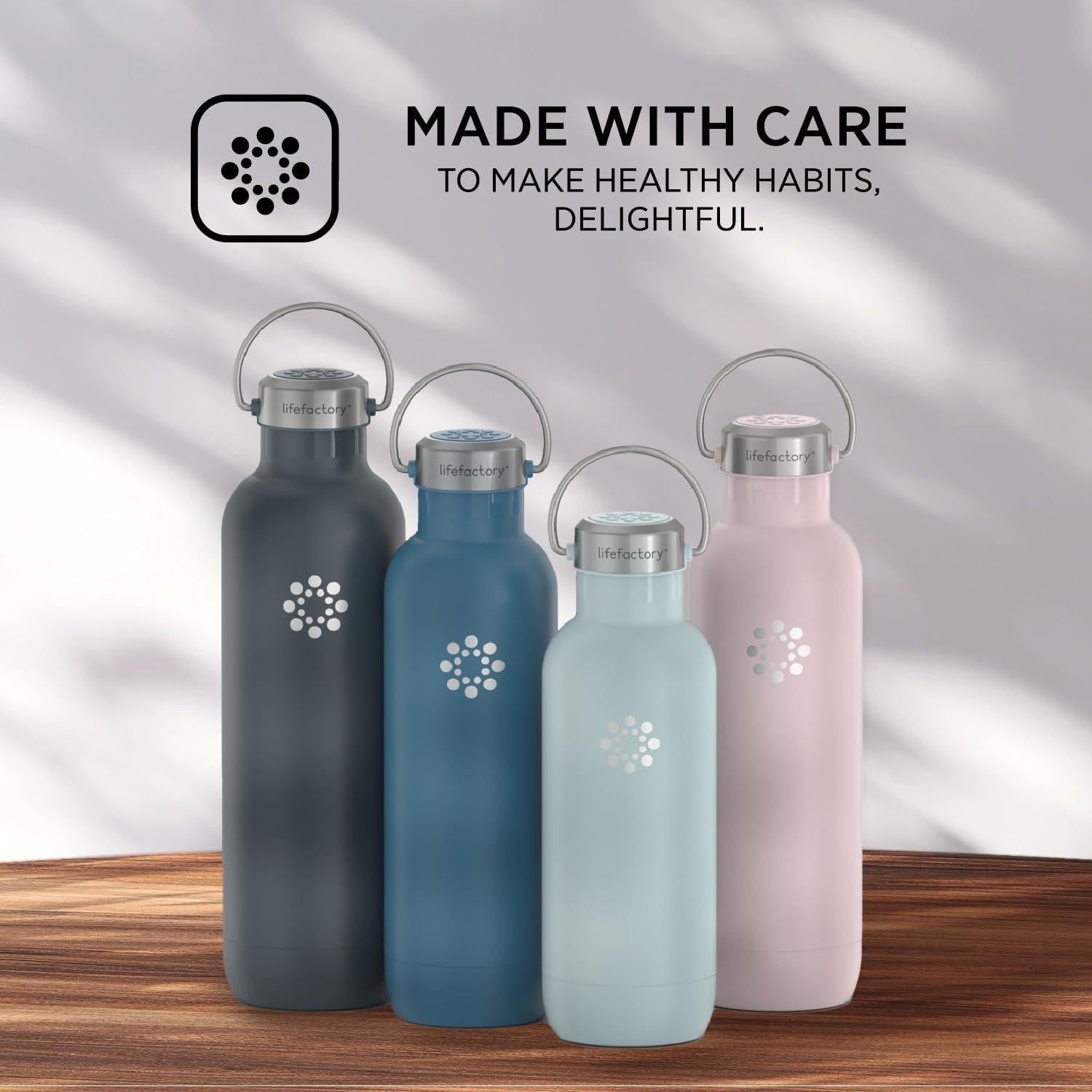 Botella Deportiva Lifefactory 0.95L Acero Inoxidable Aislada