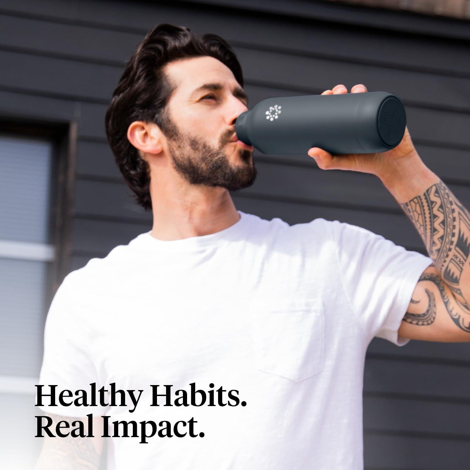 Botella Deportiva Lifefactory 0.95L Acero Inoxidable Aislada