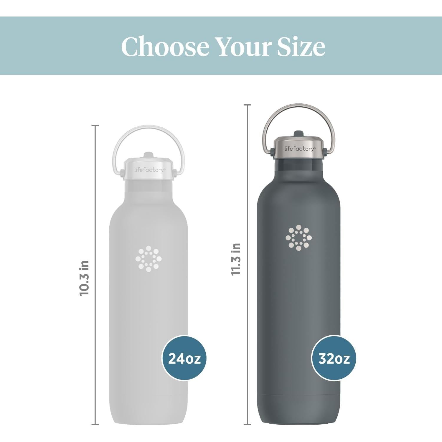 Botella Deportiva Lifefactory 0.95L Acero Inoxidable Aislada