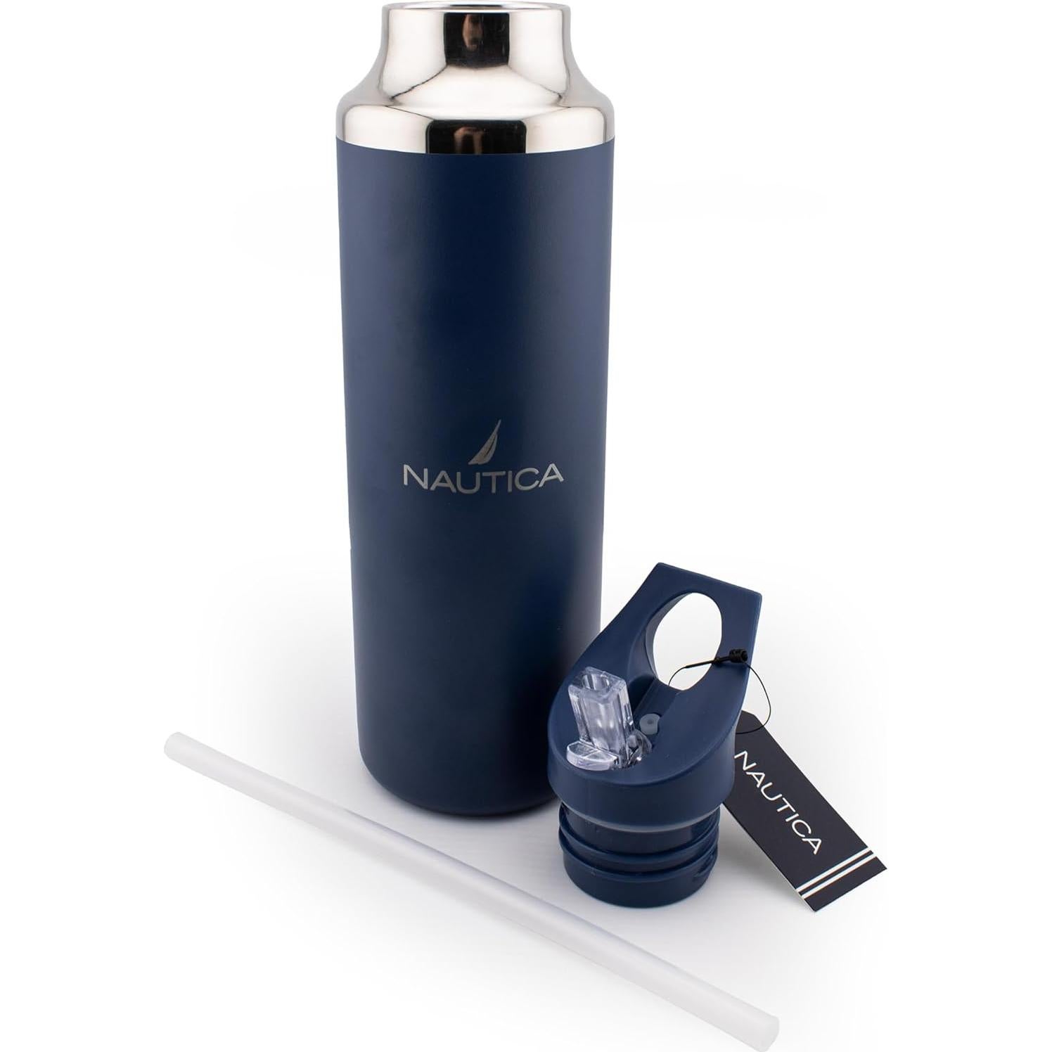 Botella de Agua Aislada Nautica 621ml Acero Inoxidable Azul Marino