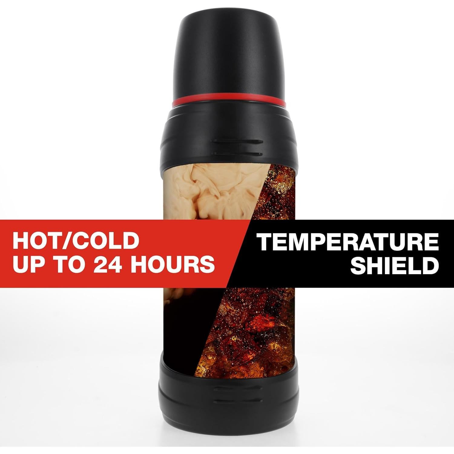 Botella de Agua Aislada Cummins 2 Litros Acero Inoxidable Negra