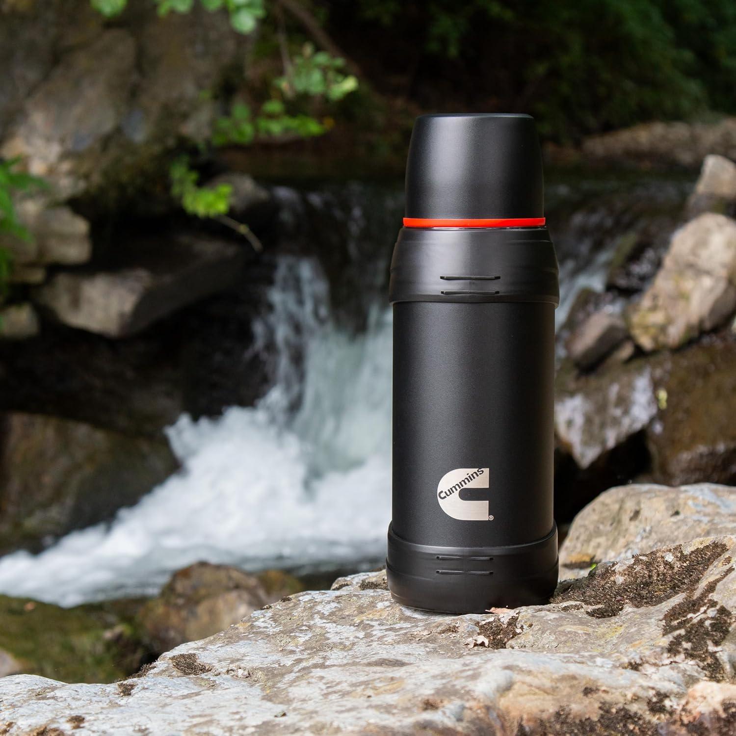 Botella de Agua Aislada Cummins 2 Litros Acero Inoxidable Negra