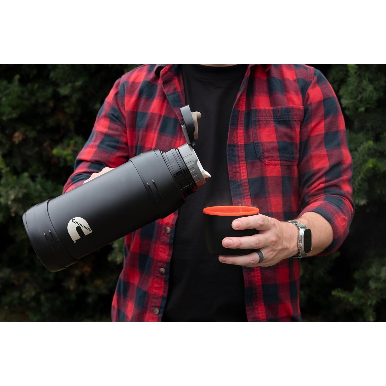 Botella de Agua Aislada Cummins 2 Litros Acero Inoxidable Negra