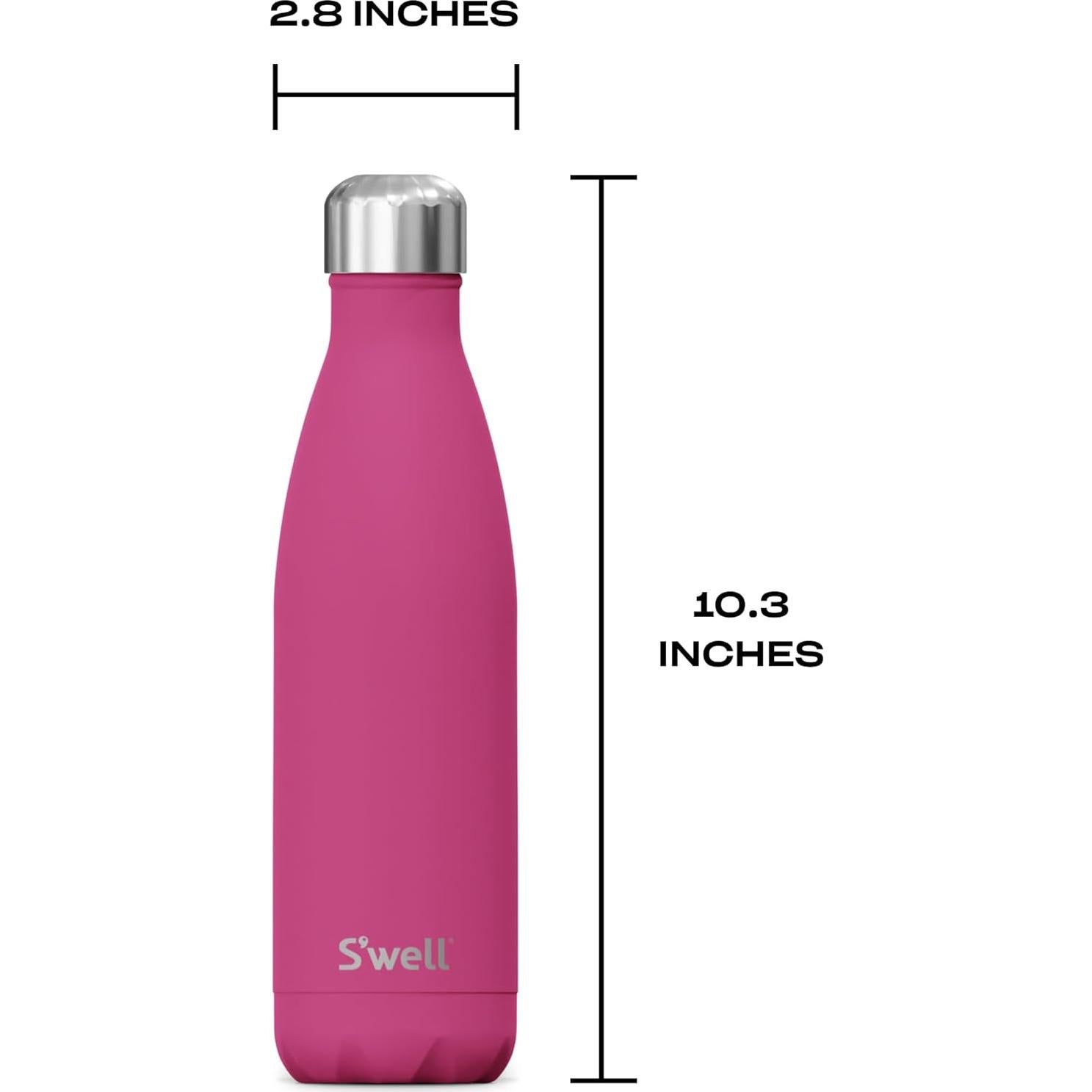 Botella de Agua S'well 500ml Acero Inoxidable Rosa Azalea