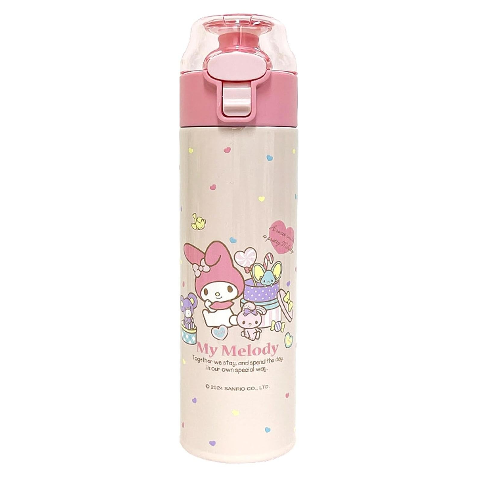 Botella de Agua Aislada Many Rainbows 480ml Acero Inoxidable Rosa