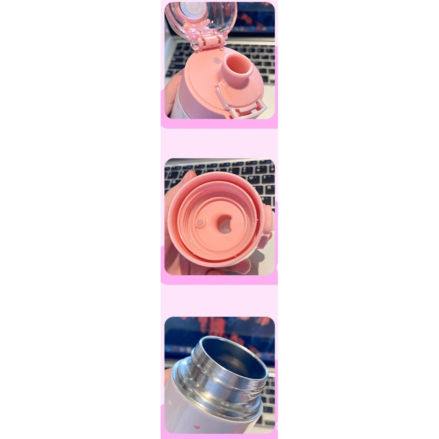 Botella de Agua Aislada Many Rainbows 480ml Acero Inoxidable Rosa