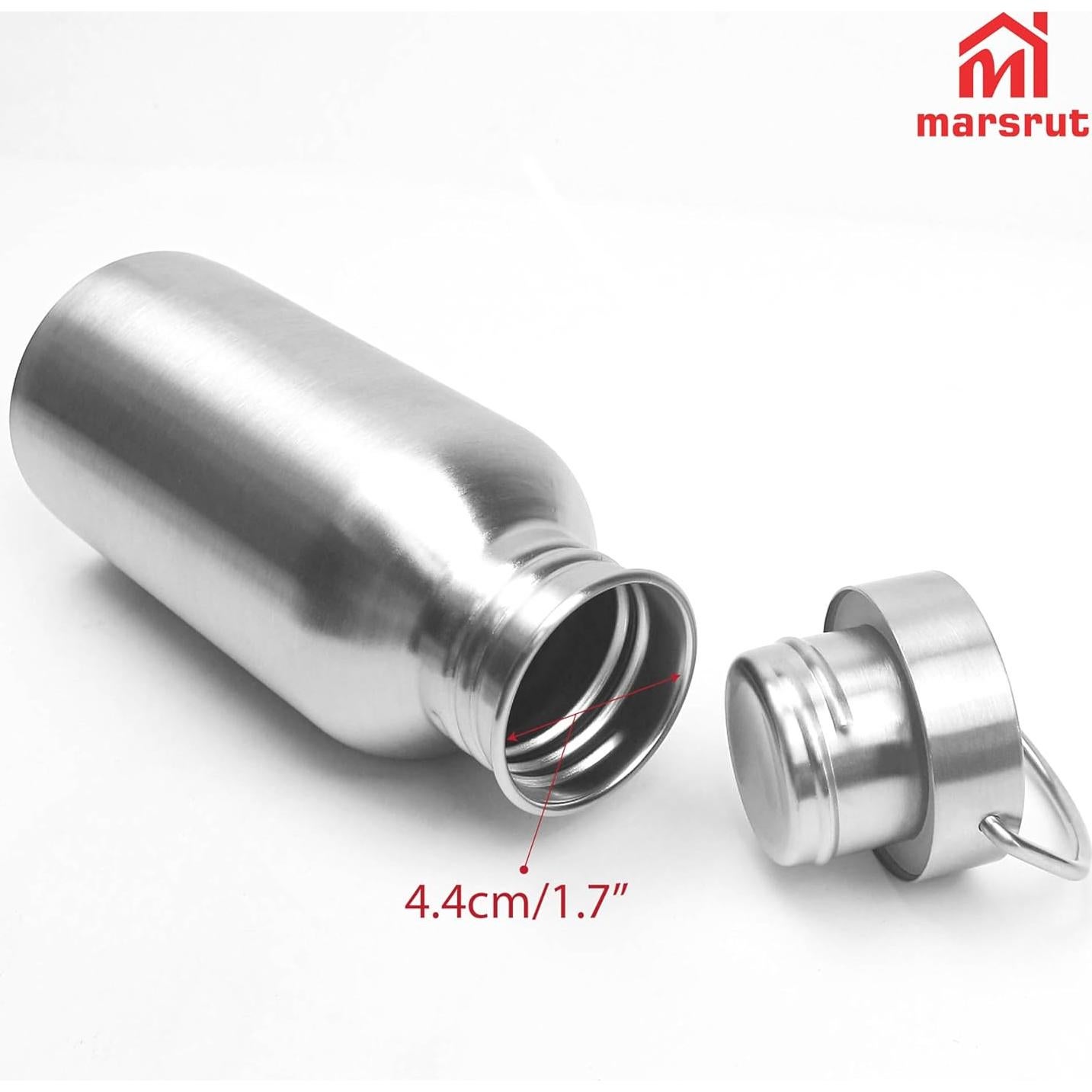 Botella de Agua Acero Inoxidable Marsrut 500ml Sin Aislar Plata