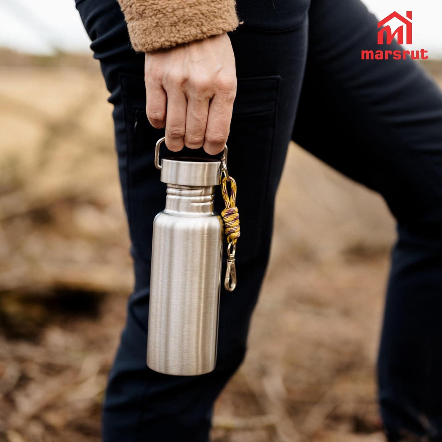 Botella de Agua Acero Inoxidable Marsrut 500ml Sin Aislar Plata