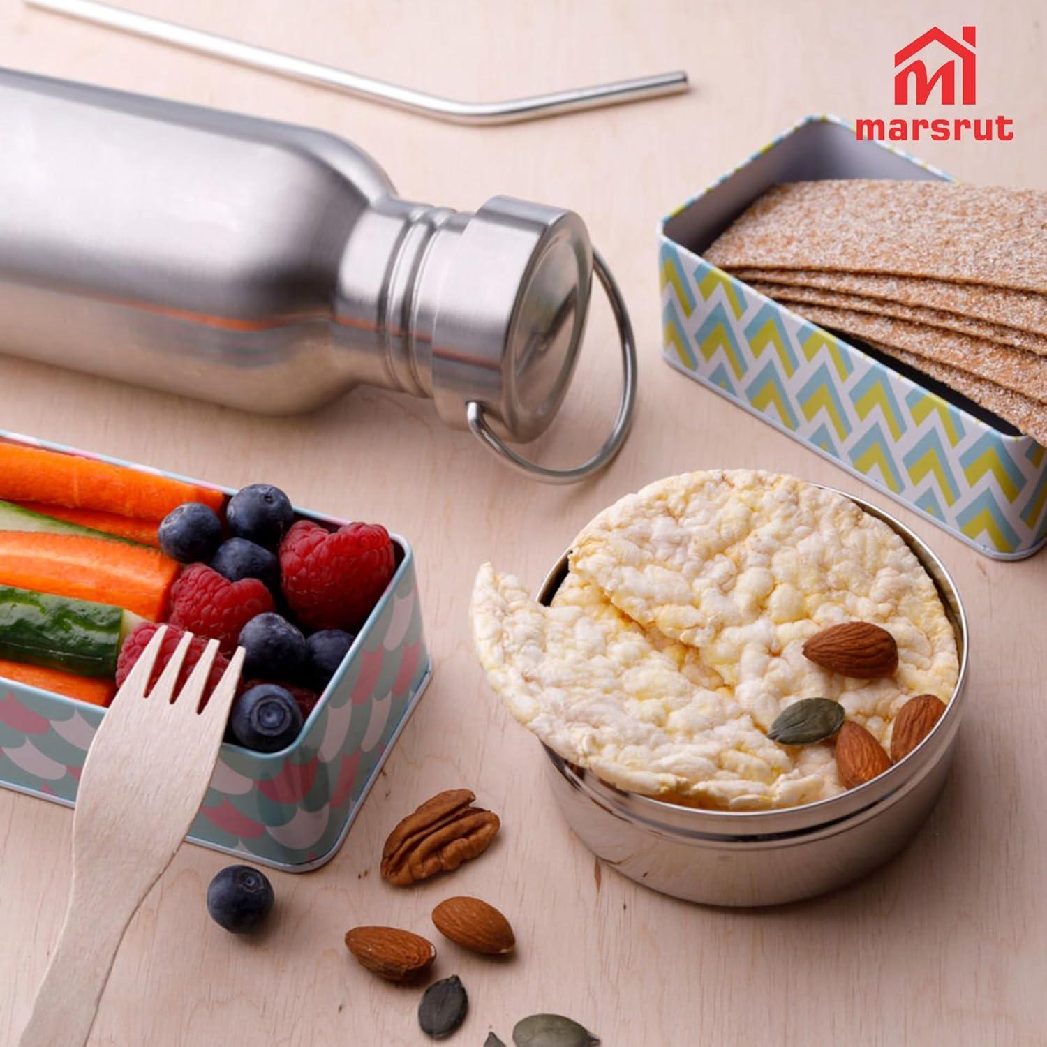 Botella de Agua Acero Inoxidable Marsrut 500ml Sin Aislar Plata