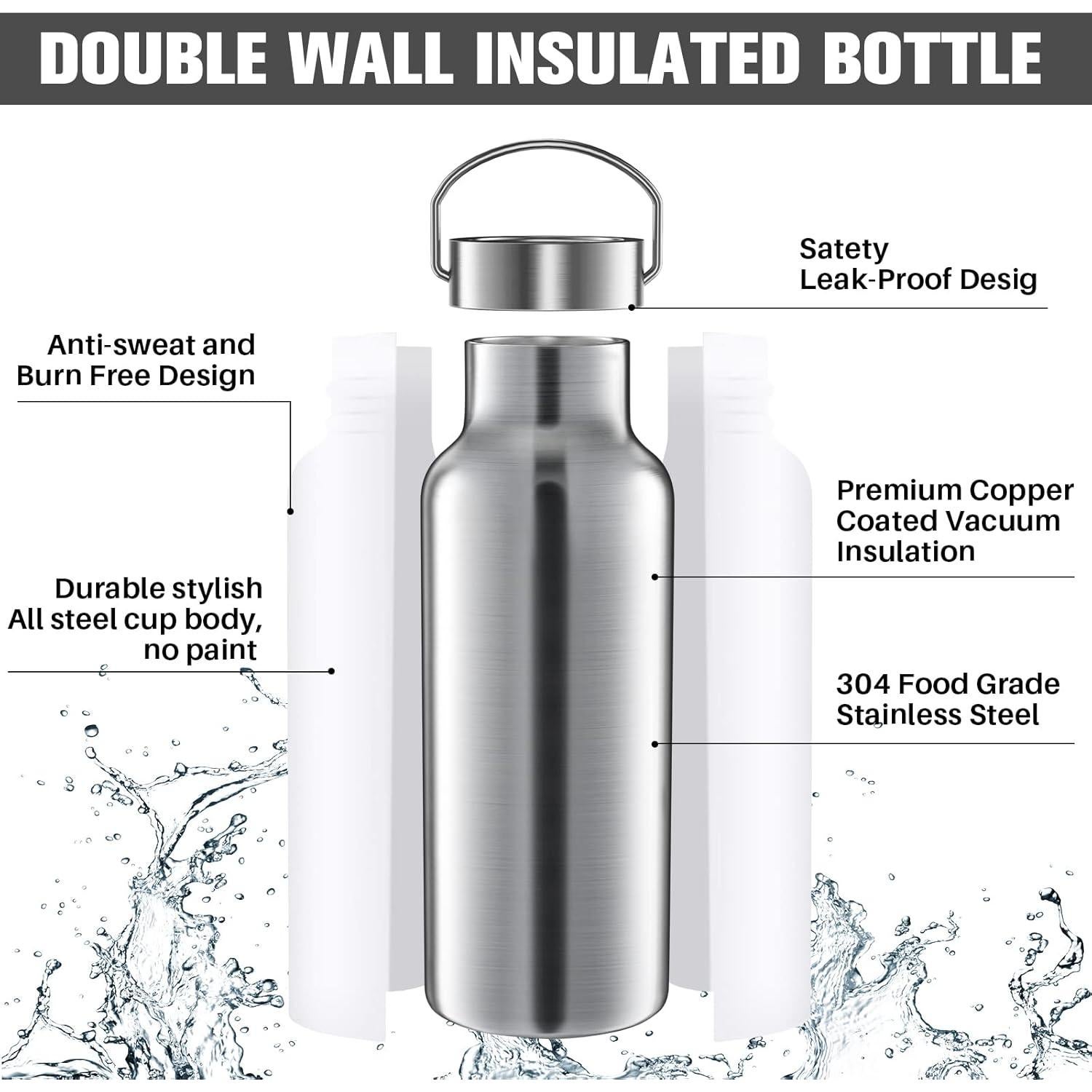 Paquete de 10 Botellas de Agua Reutilizables Cunhill 0.5L