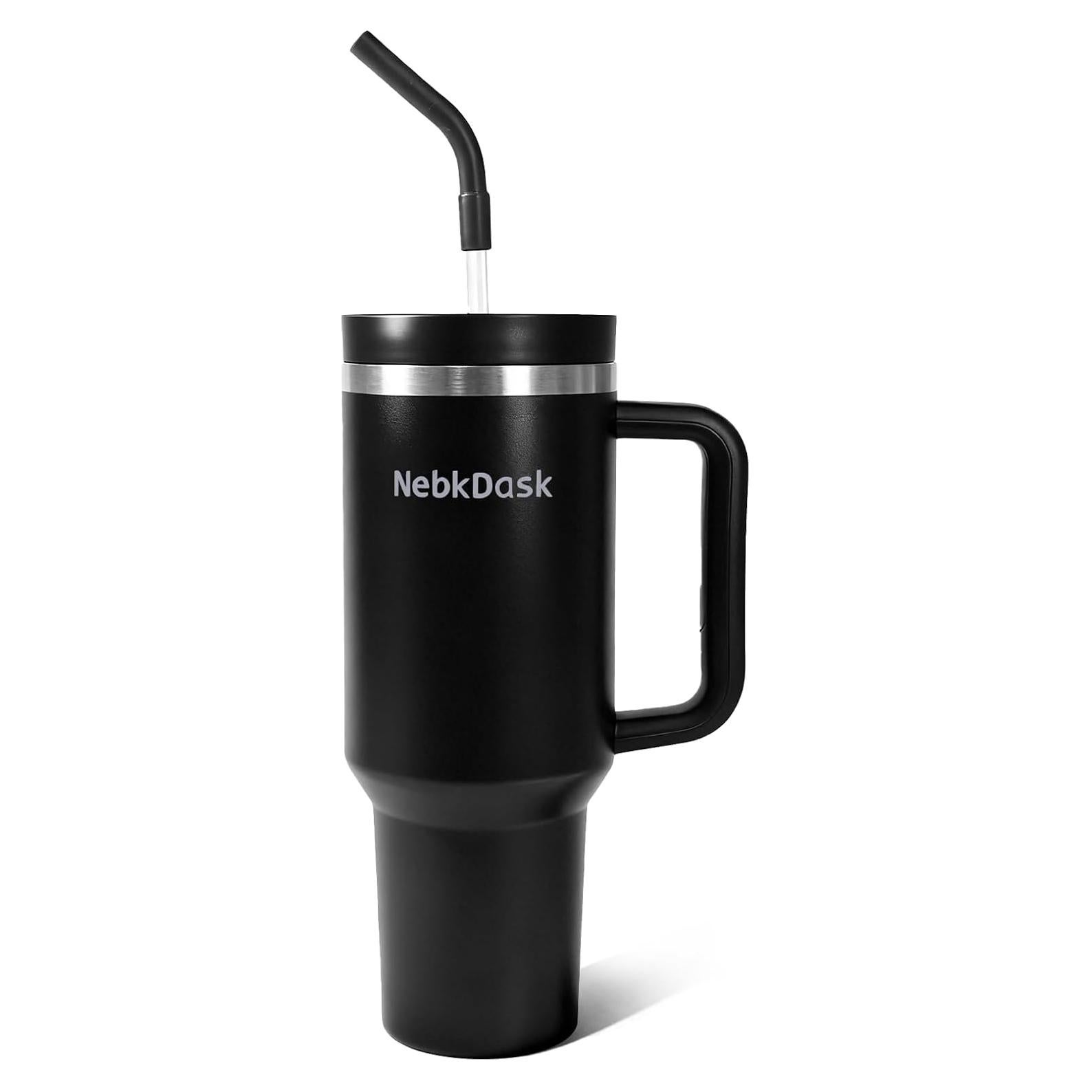 Taza de viaje 1.13L NebkDask acero inoxidable negra