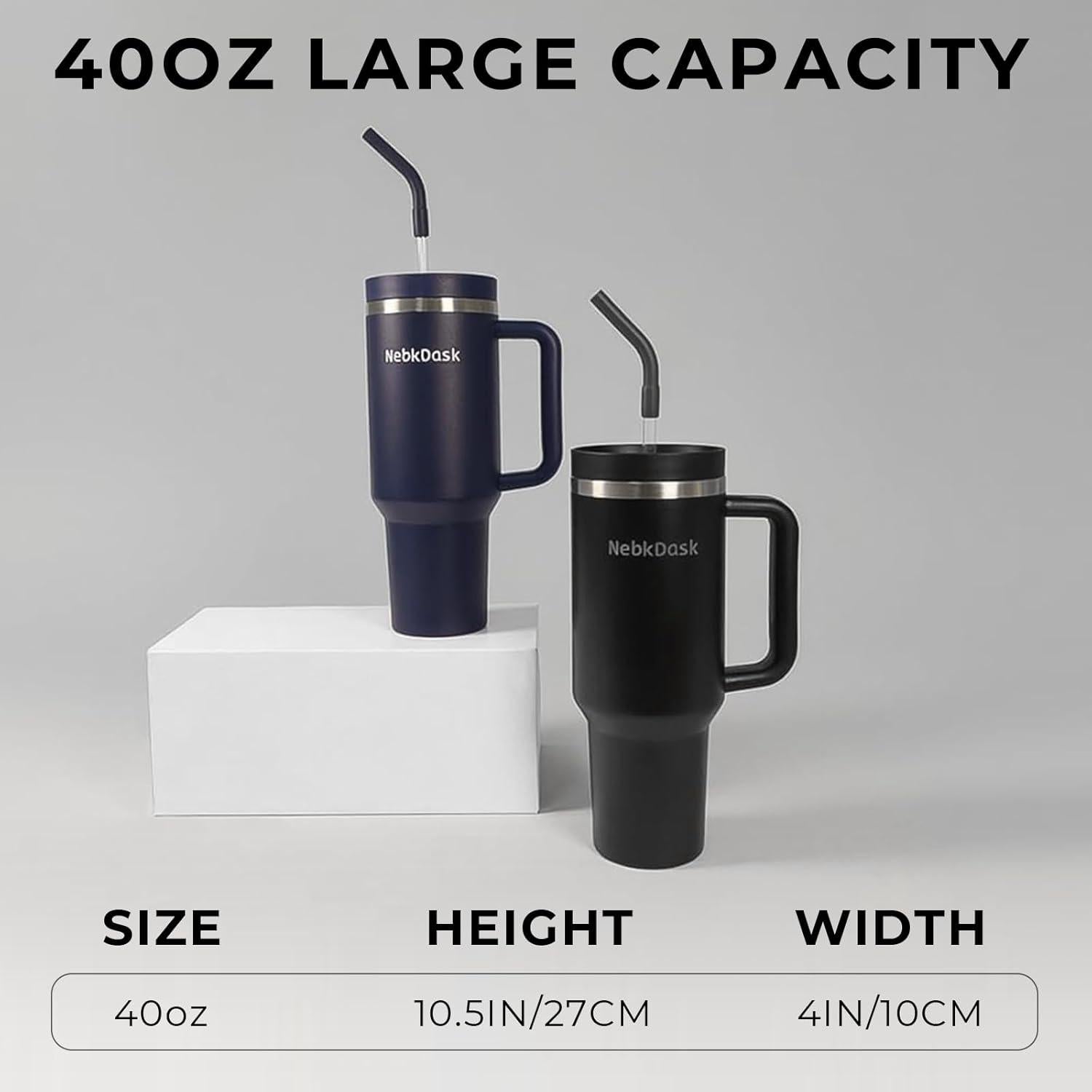 Taza de viaje 1.13L NebkDask acero inoxidable negra