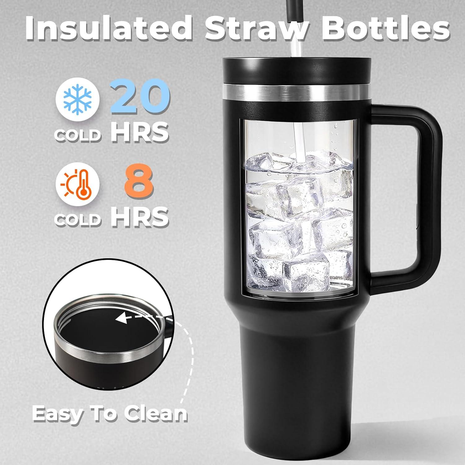 Taza de viaje 1.13L NebkDask acero inoxidable negra