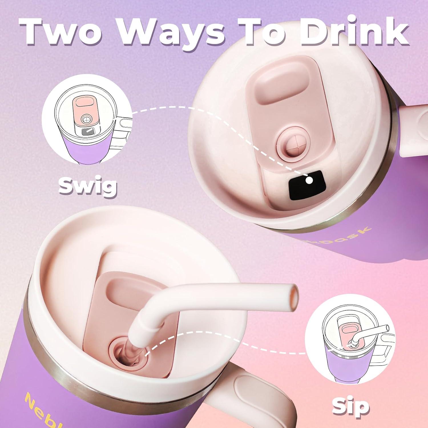 Taza de viaje 1.13L NebkDask acero inoxidable negra