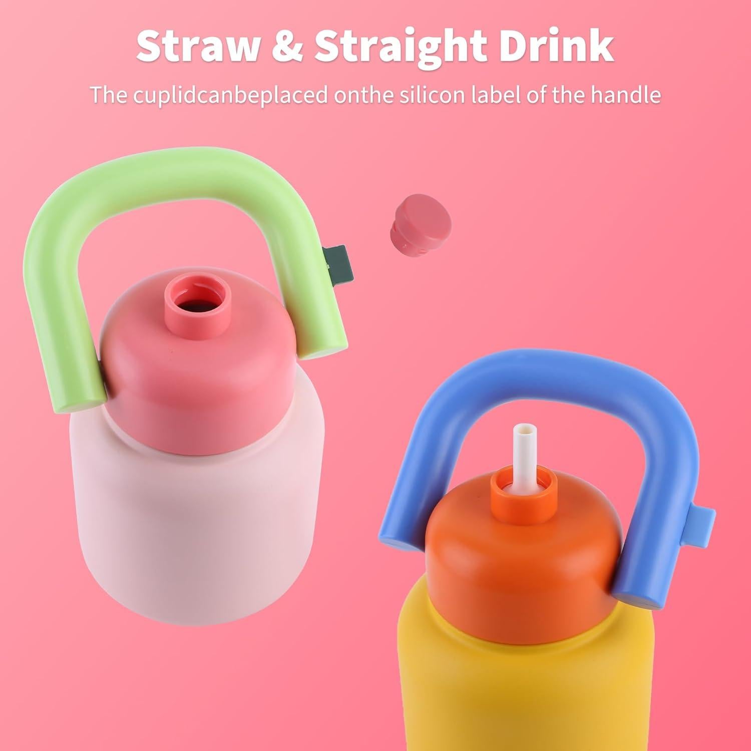 Botella Aislada Lufstd Rosa 0.98L Acero Inoxidable Boca Ancha