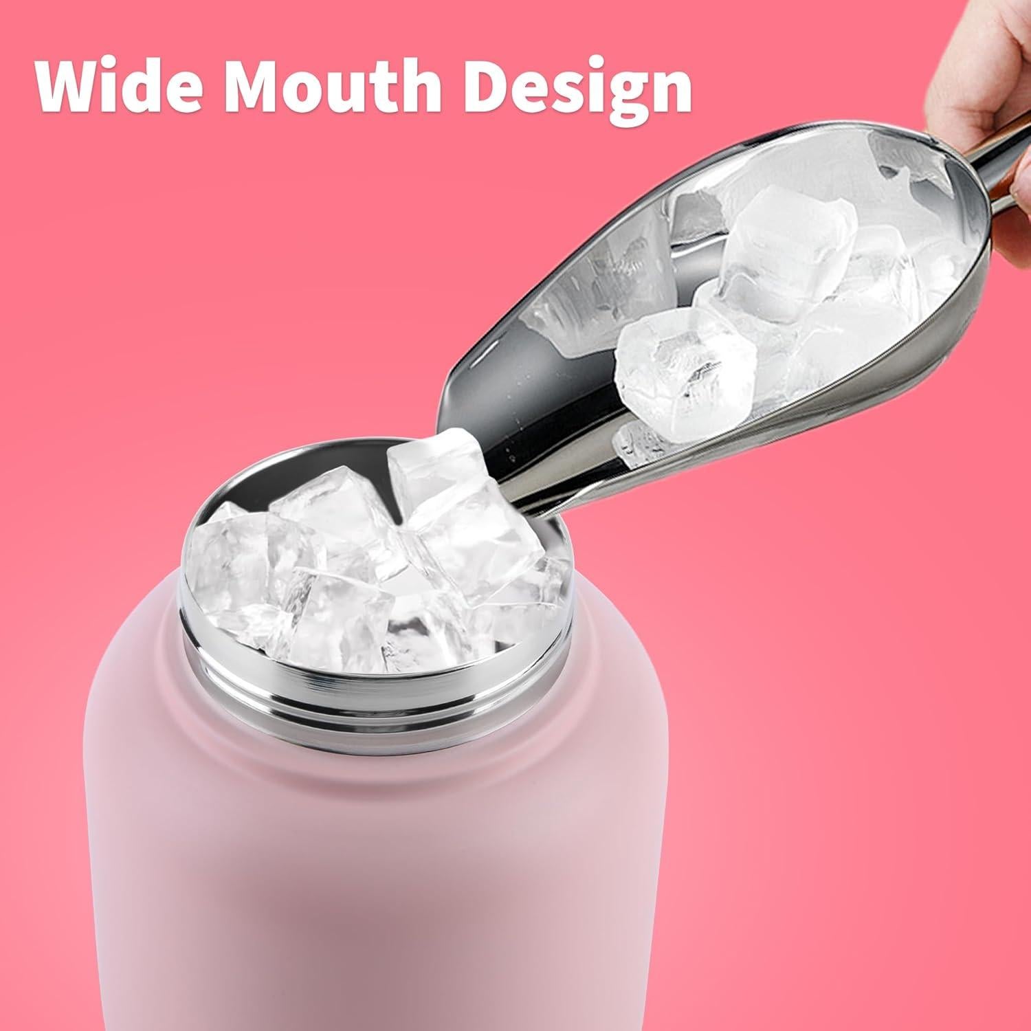 Botella Aislada Lufstd Rosa 0.98L Acero Inoxidable Boca Ancha