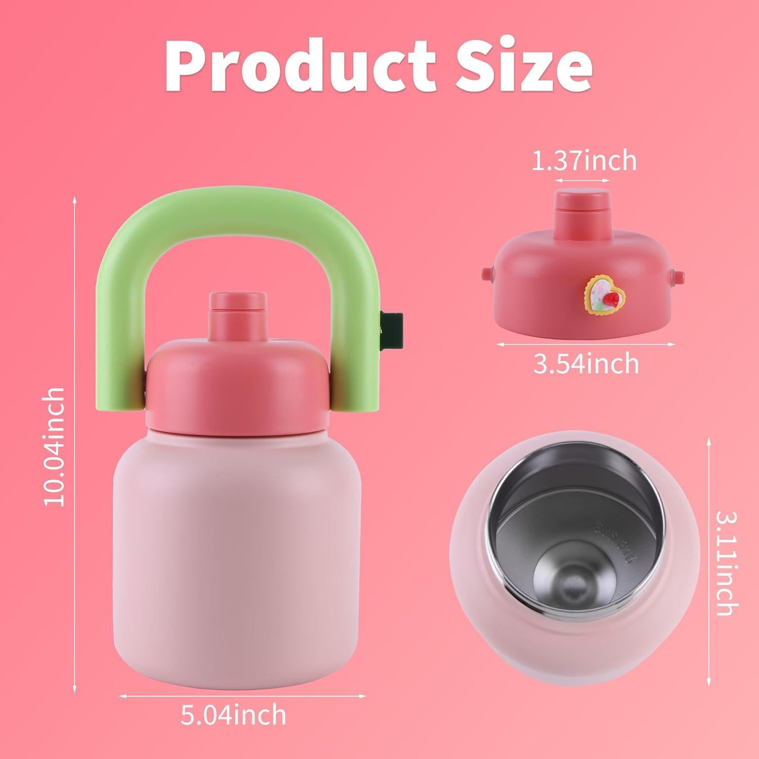 Botella Aislada Lufstd Rosa 0.98L Acero Inoxidable Boca Ancha