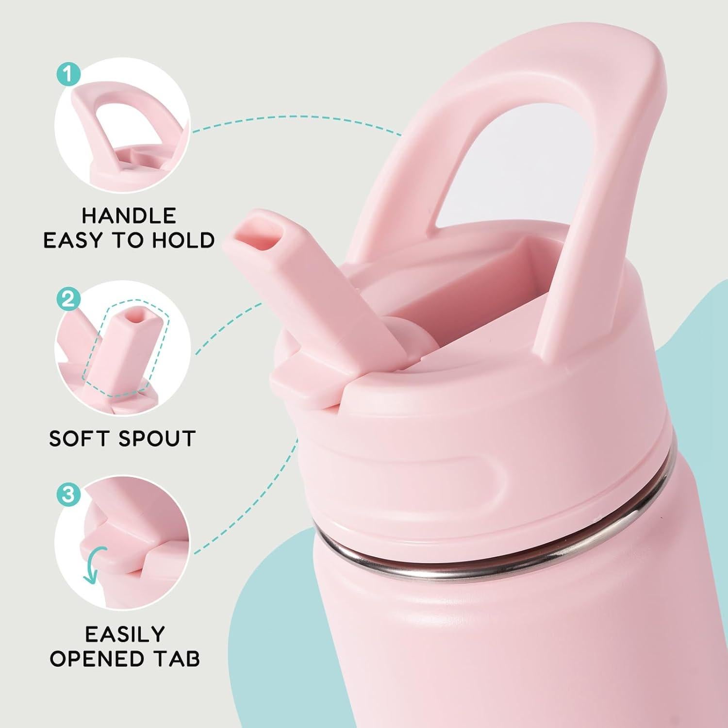 Botella de Agua Aislada Fijinhom 0.35L Niños Chicle