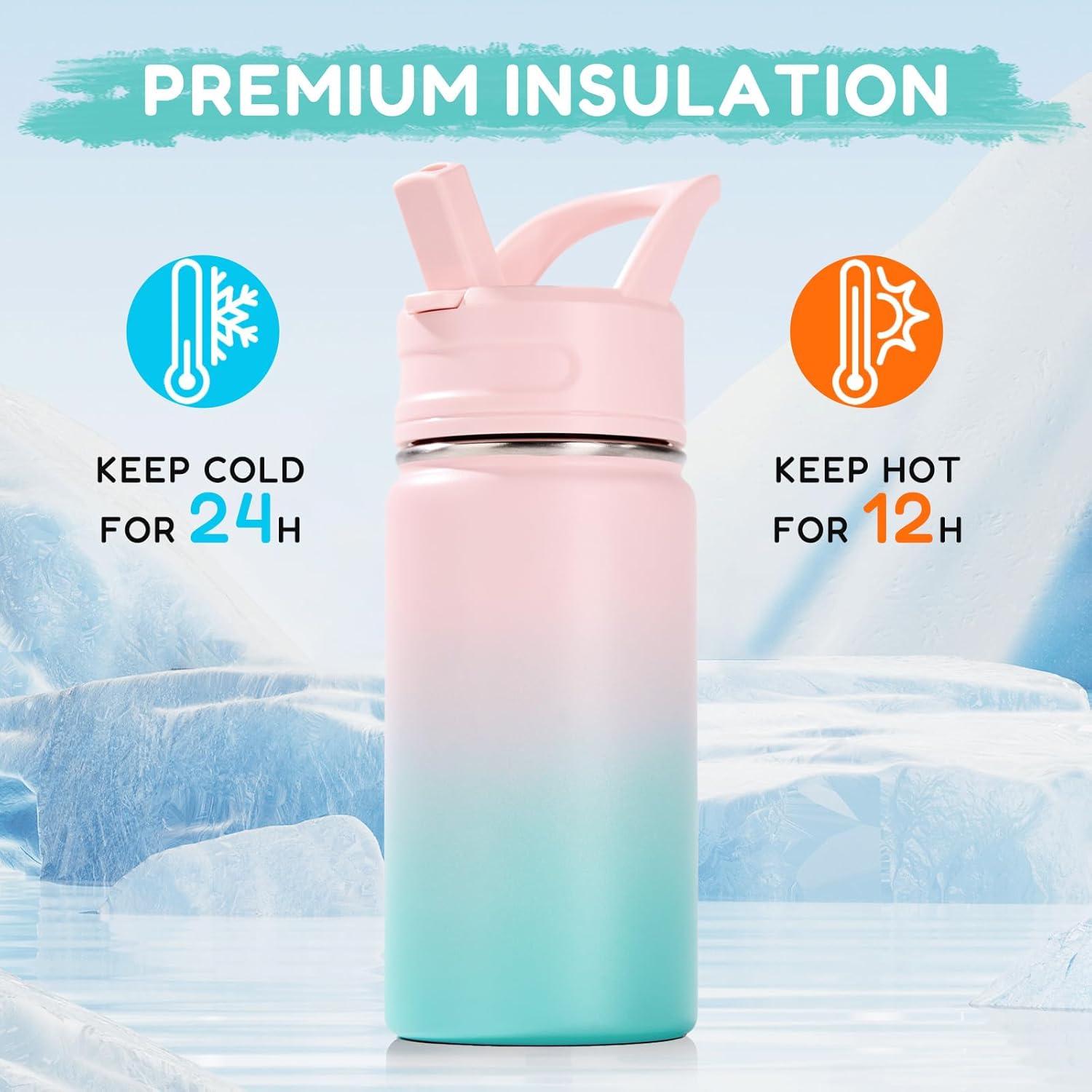 Botella de Agua Aislada Fijinhom 0.35L Niños Chicle