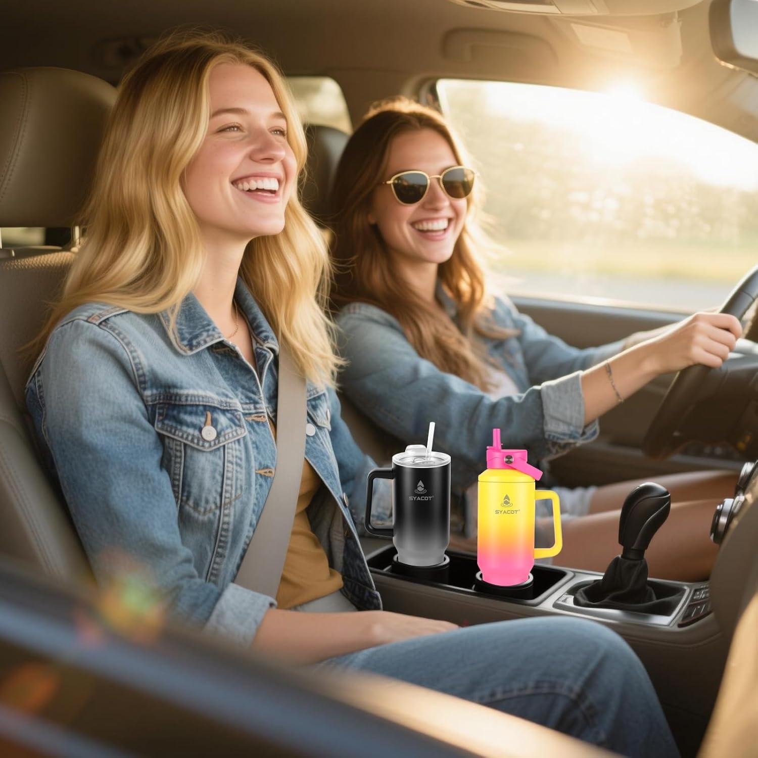 Taza Aislada 40 oz SYACOT con Asa y Popote - Acero Inoxidable