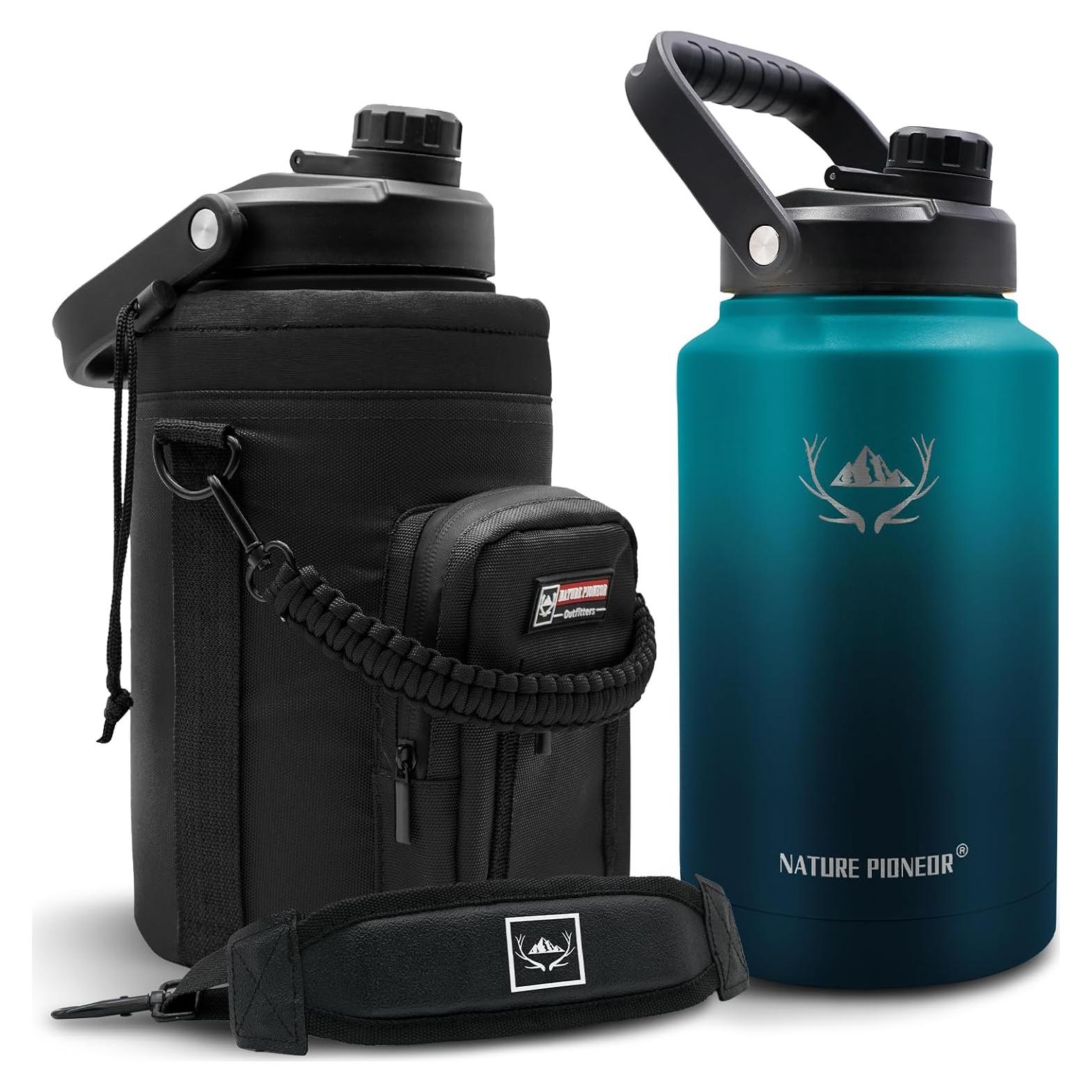 Botella de Agua Aislada NATURE PIONEOR 128 oz Azul Malachite