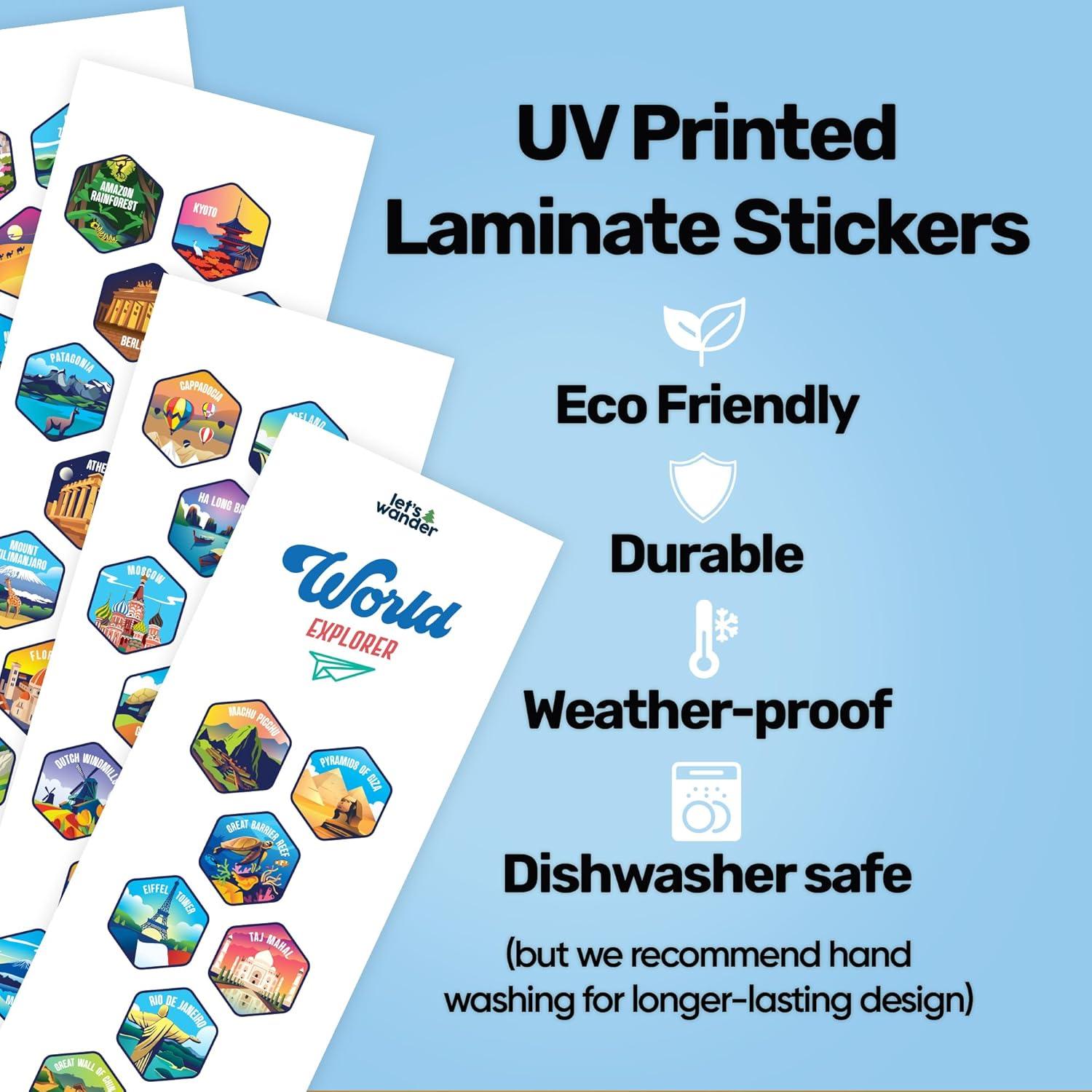 Botella de Agua Let's Wander 0.95L Acero Inoxidable con Calcomanías