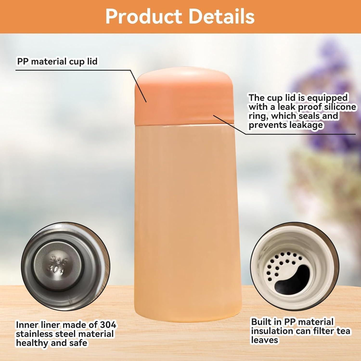 Botella de Agua Aislada para Niños Cyrank 150ml Rosa