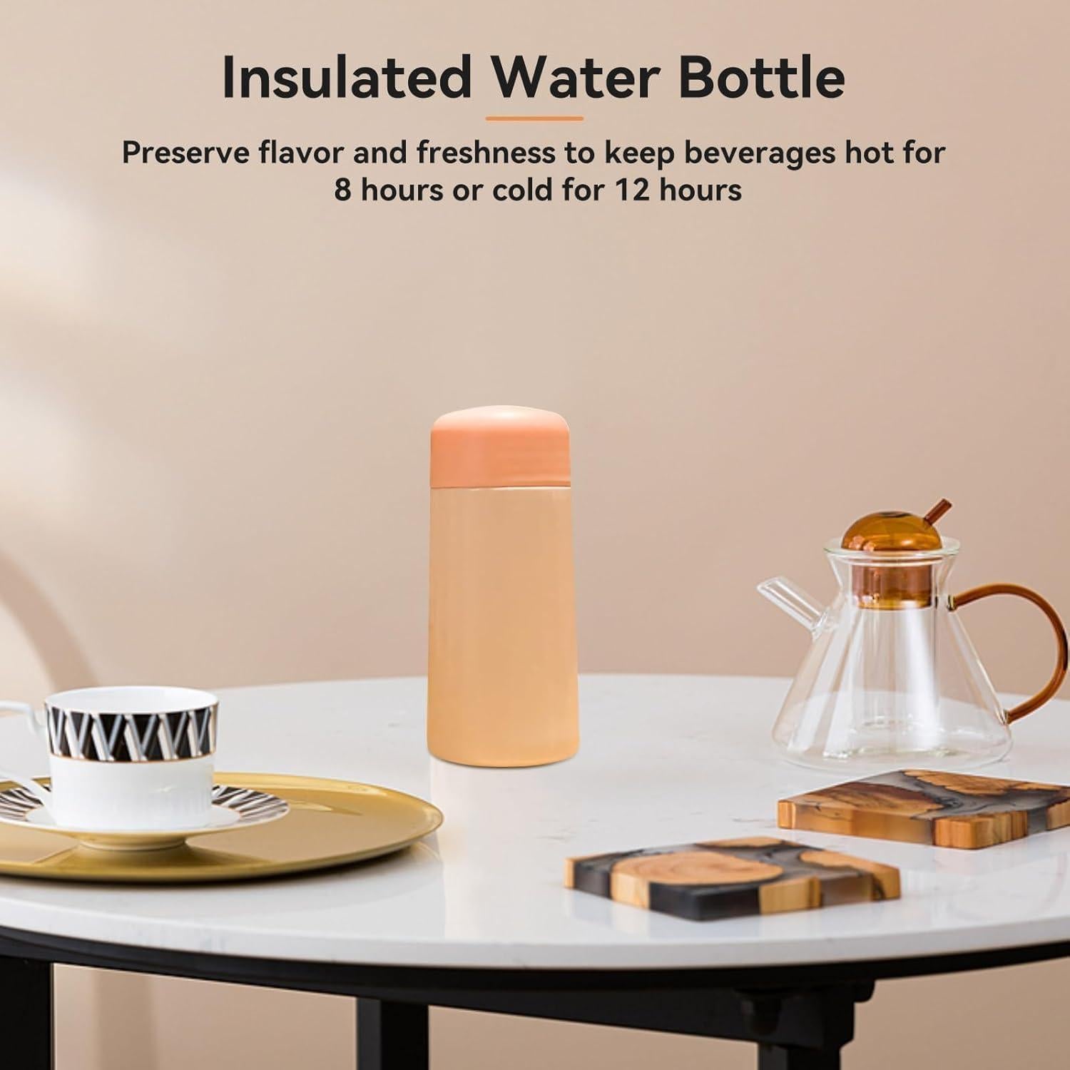 Botella de Agua Aislada para Niños Cyrank 150ml Rosa