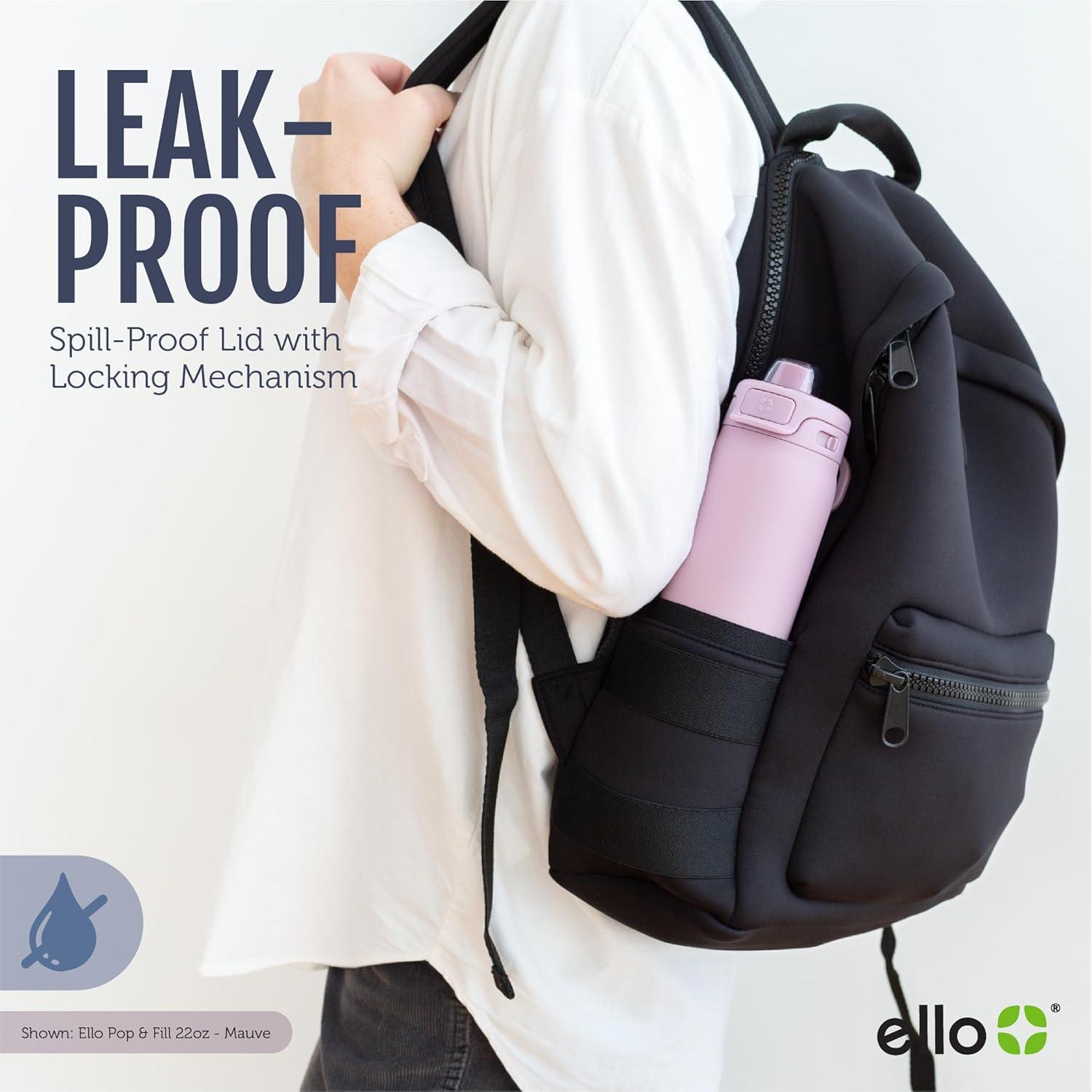 Botella de Agua Ello Pop & Fill 32oz Acero Inoxidable Aislada