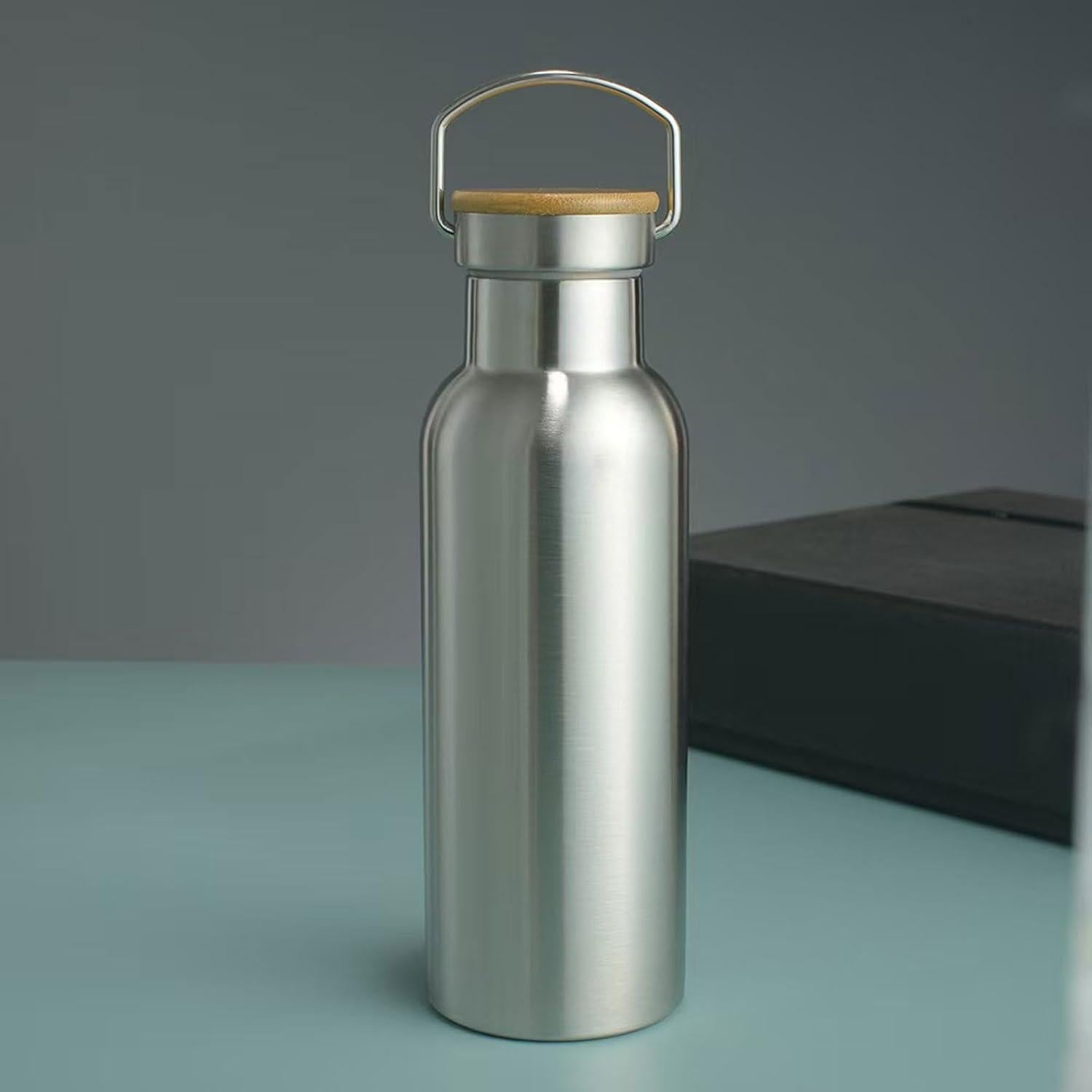 Botella de Agua Aislada FYJHLQZZ 500ml Acero Inoxidable Plateado