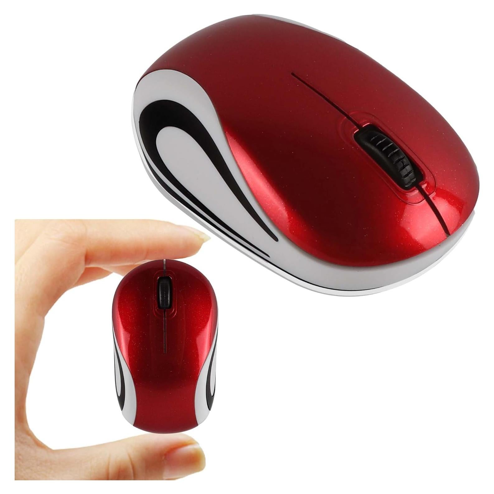 Mini Ratón Inalámbrico Genérico Rojo 1000 DPI Portátil