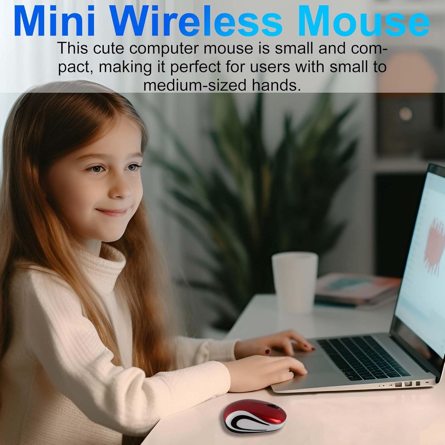 Mini Ratón Inalámbrico Genérico Rojo 1000 DPI Portátil