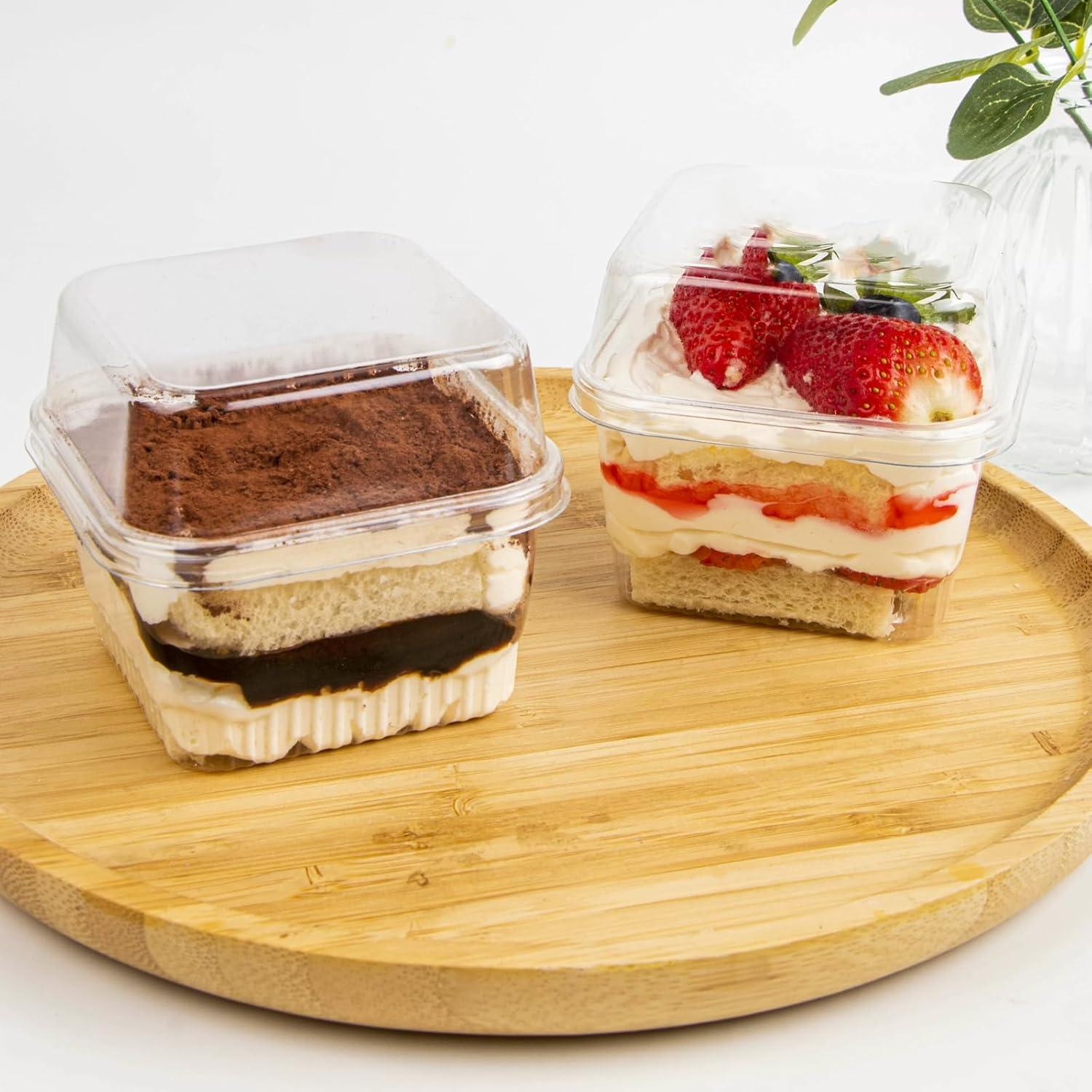 Copas de Postre Reutilizables Wnqou 240ml Cuadradas 50Pcs